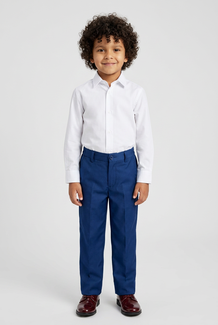 Boys Formal Suit Trousers - Navy Blue