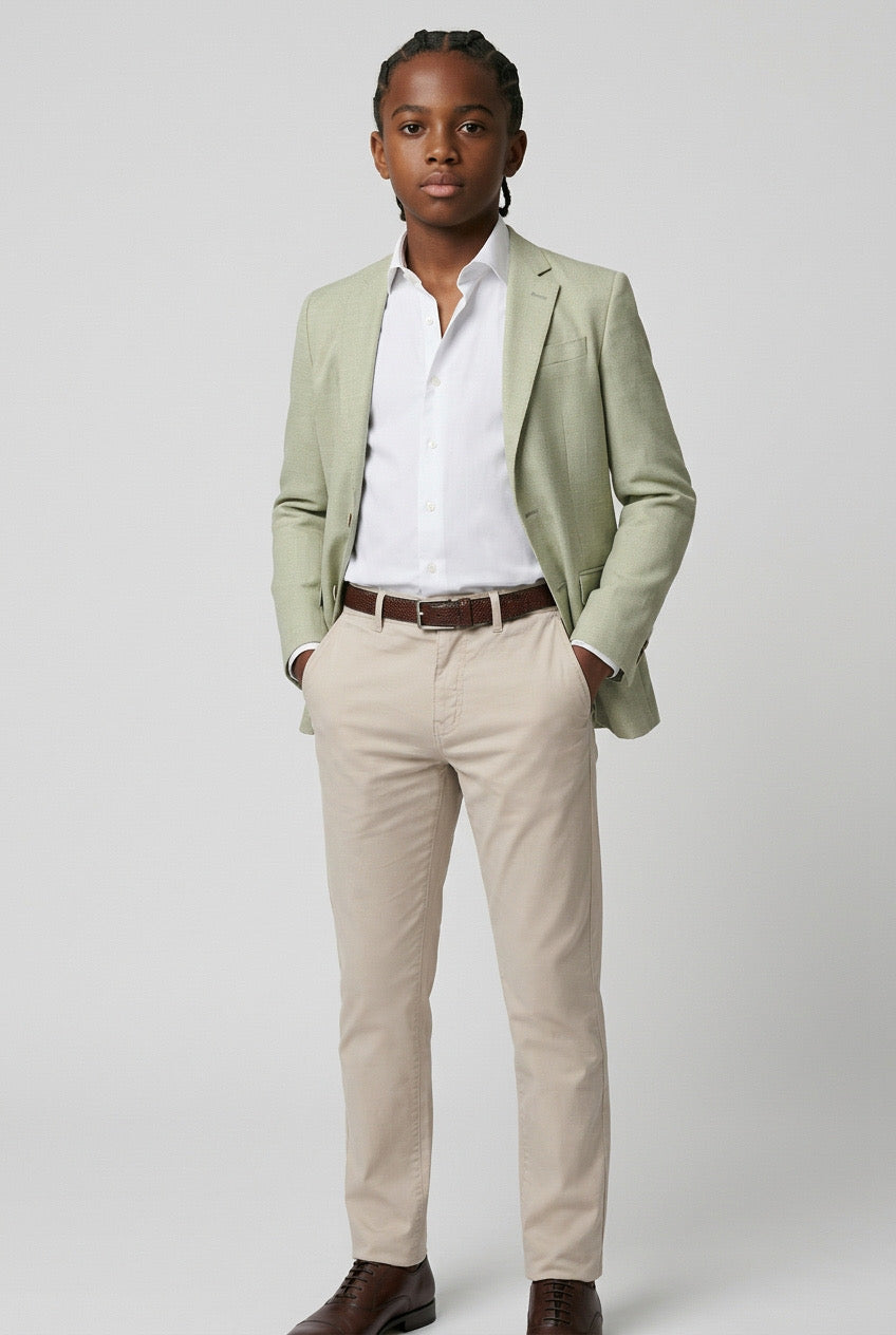 Boys Herringbone Twill Blazer - Kovan - Sage Green
