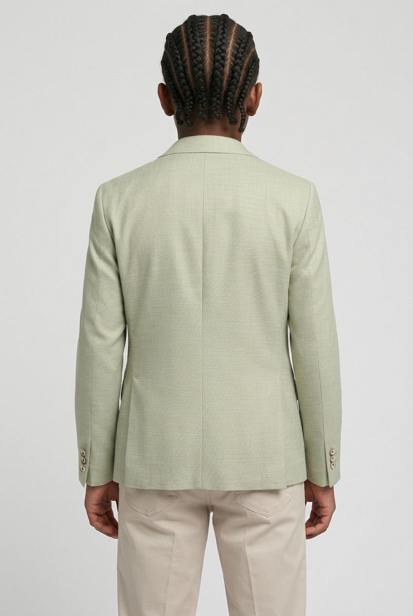 Boys Herringbone Twill Blazer - Kovan - Sage Green