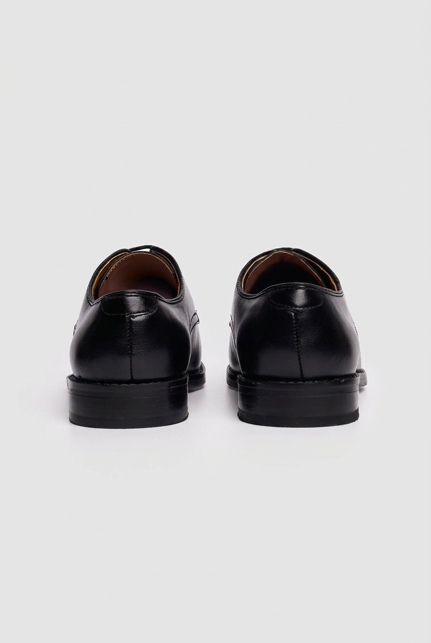 Boys Leather Lace Up Derby Dress Shoes - Black