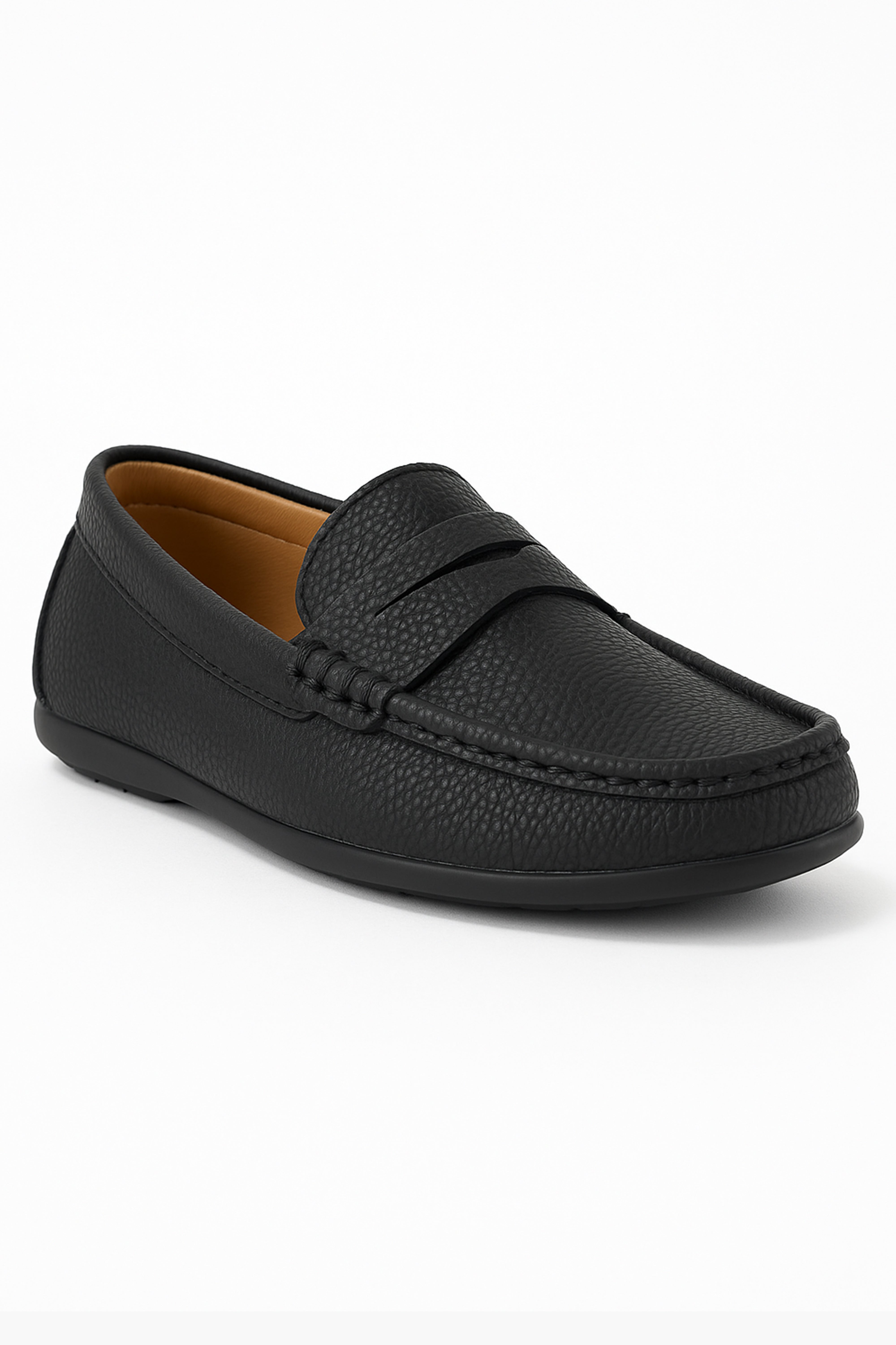 Boys Leather Penny Loafer - HUGO - Black Side Picture