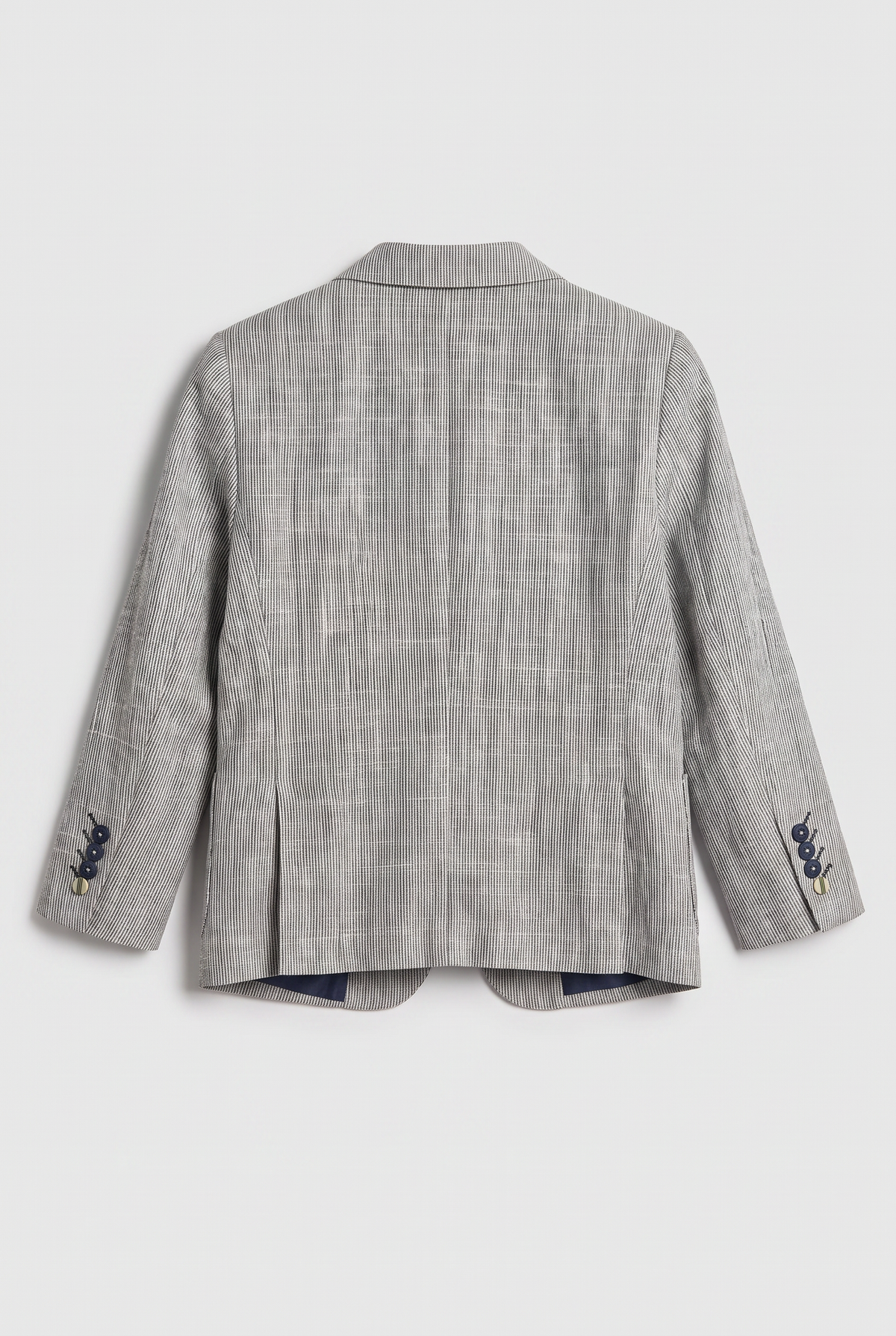 Boys Linen Stripe Twill Blazer - Cavani Jamie Grey
