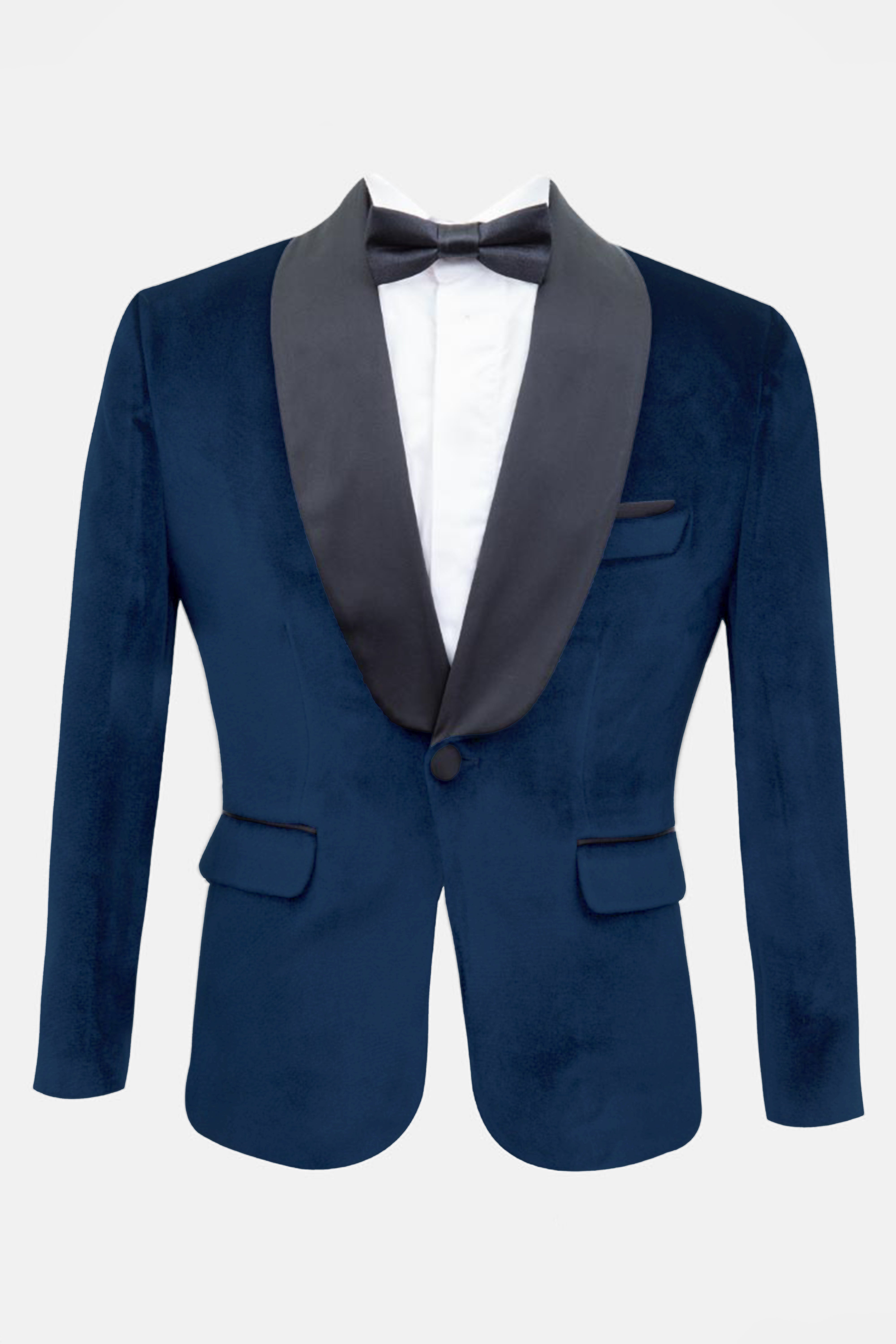 Boys Matt Velvet Tuxedo Blazer - Kingsman - Navy