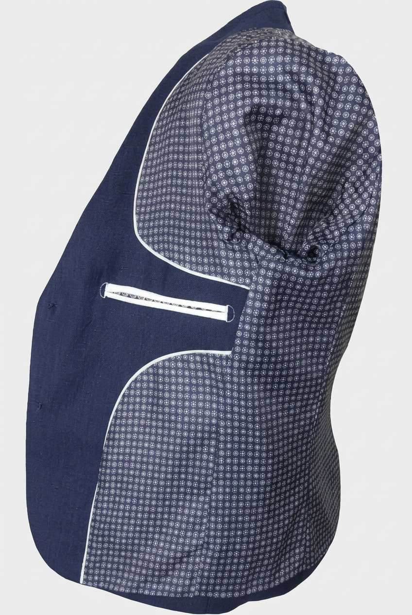 Boys Navy Suit with Grey Checked Waistcoat and Tie