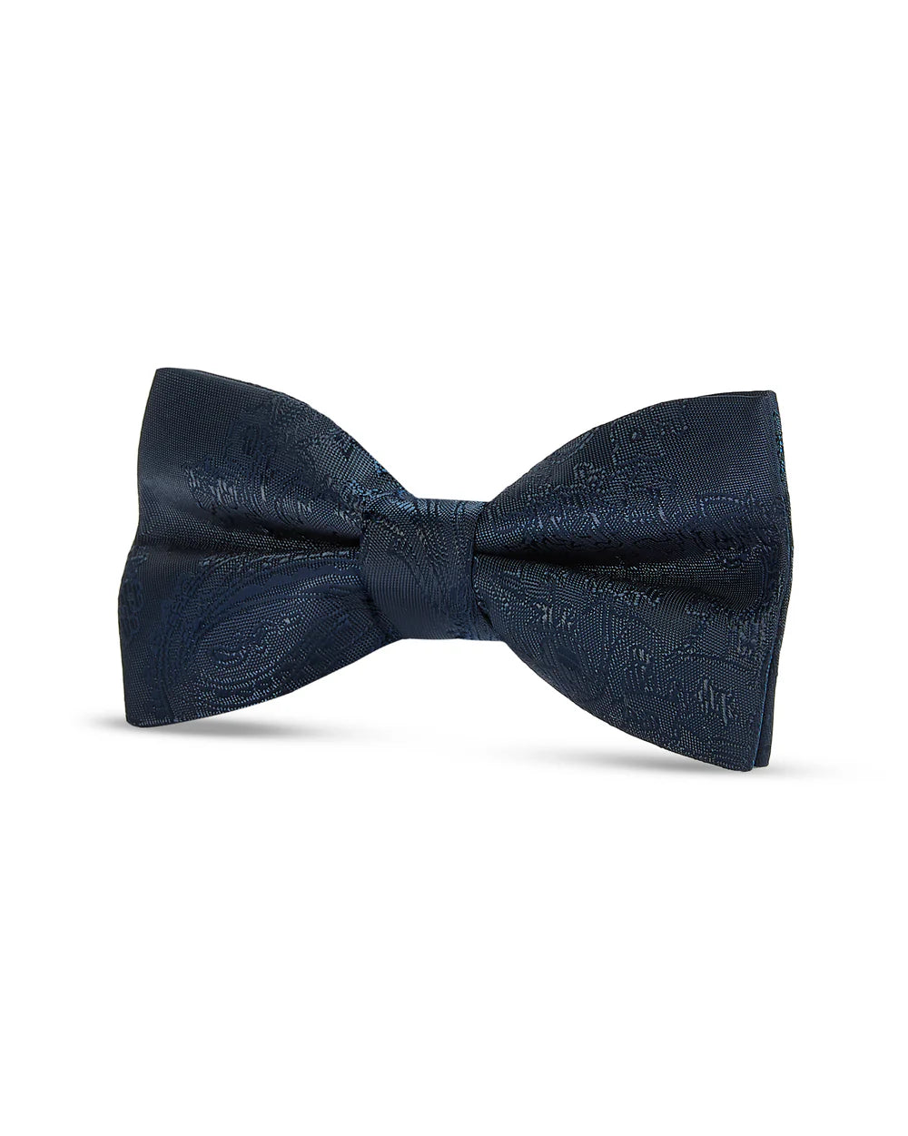 Boys Paisley Jacquard Pre-Tied Bow Tie with Adjustable Clip Neck Strap - Navy