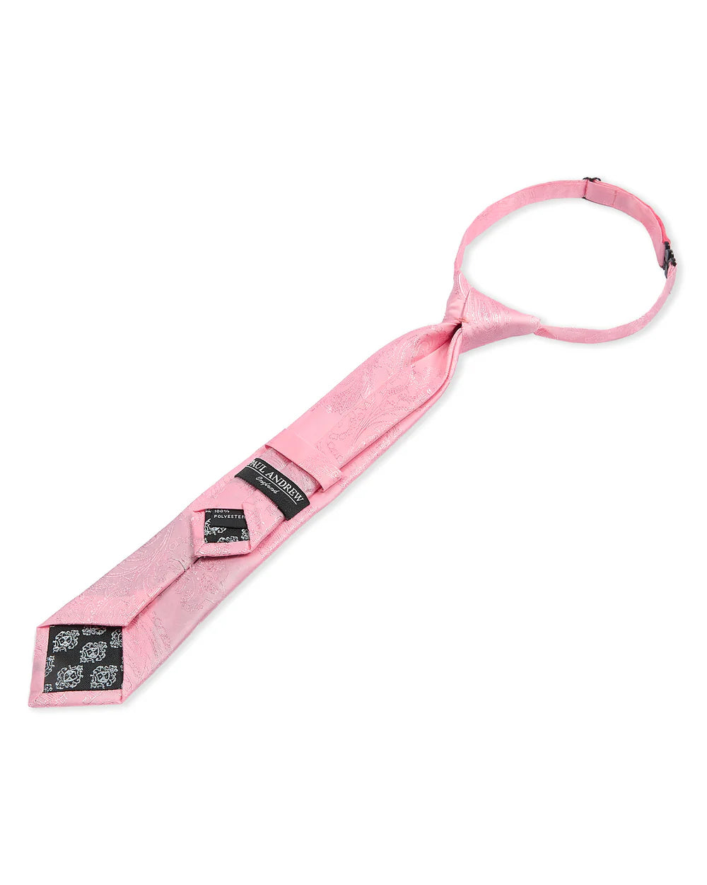 Boys Paisley Jacquard Pre-Tied Tie with Adjustable Clip Neck Strap - Dark Pink