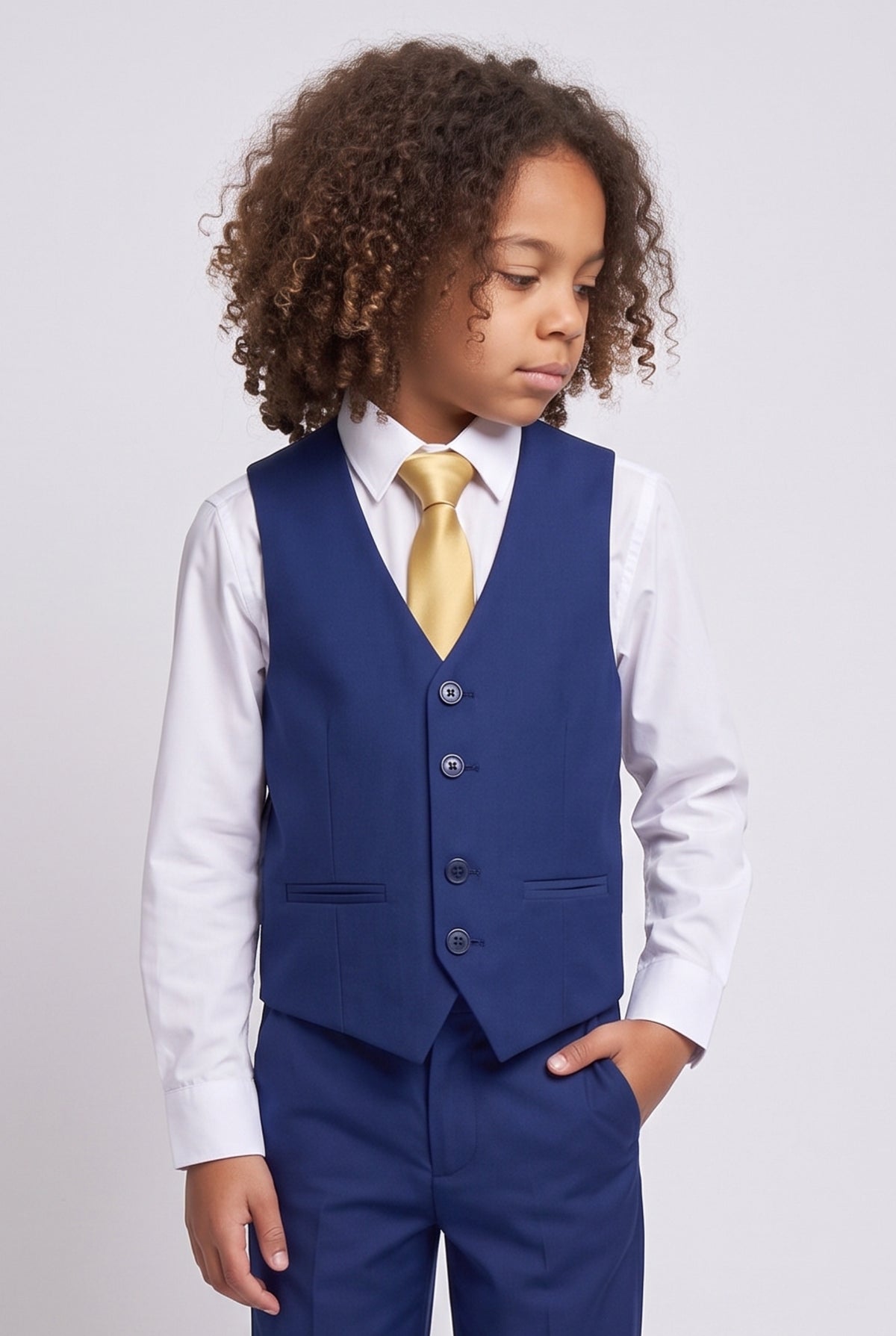 Boys Parliament Tailored Fit 6 Piece Suit Set - LORENZO - Parliament Blue