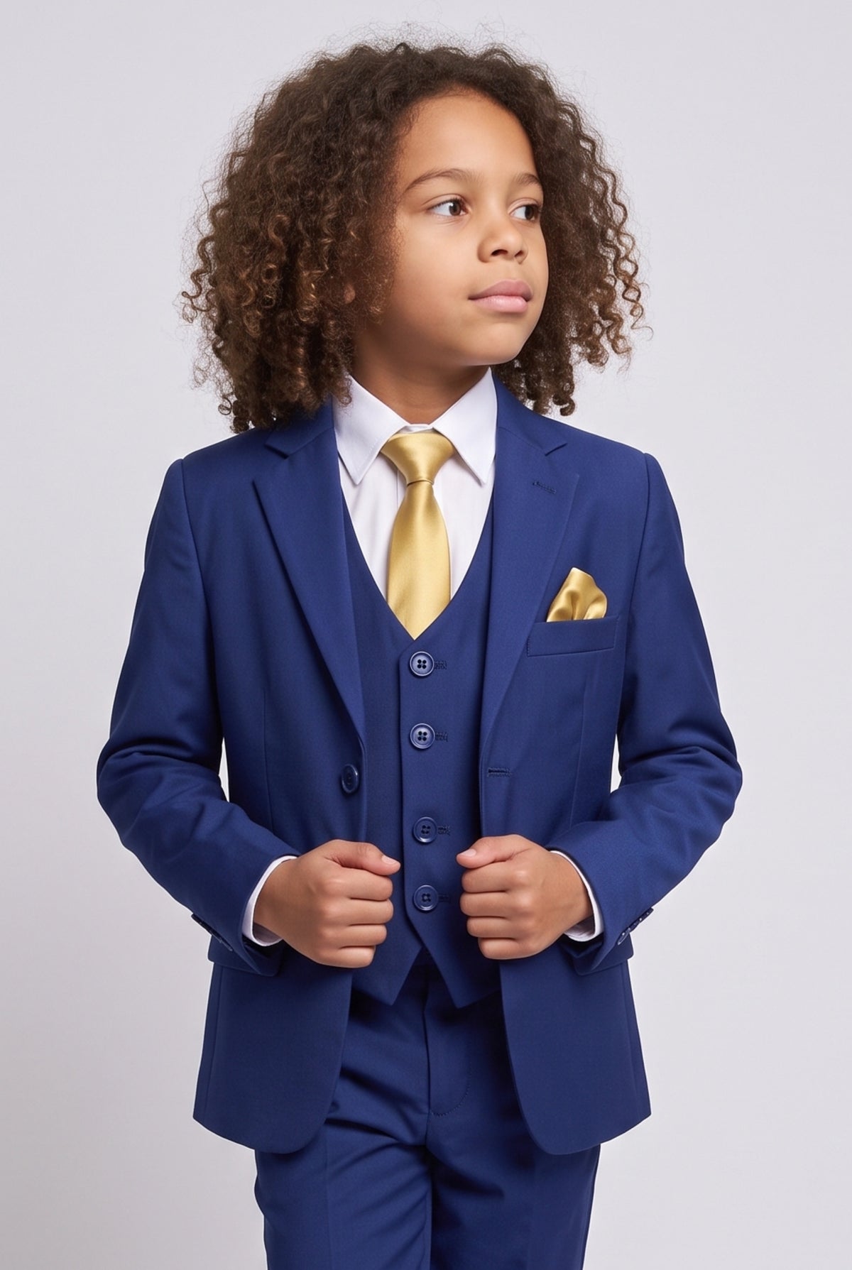 Boys Parliament Tailored Fit 6 Piece Suit Set - LORENZO - Parliament Blue