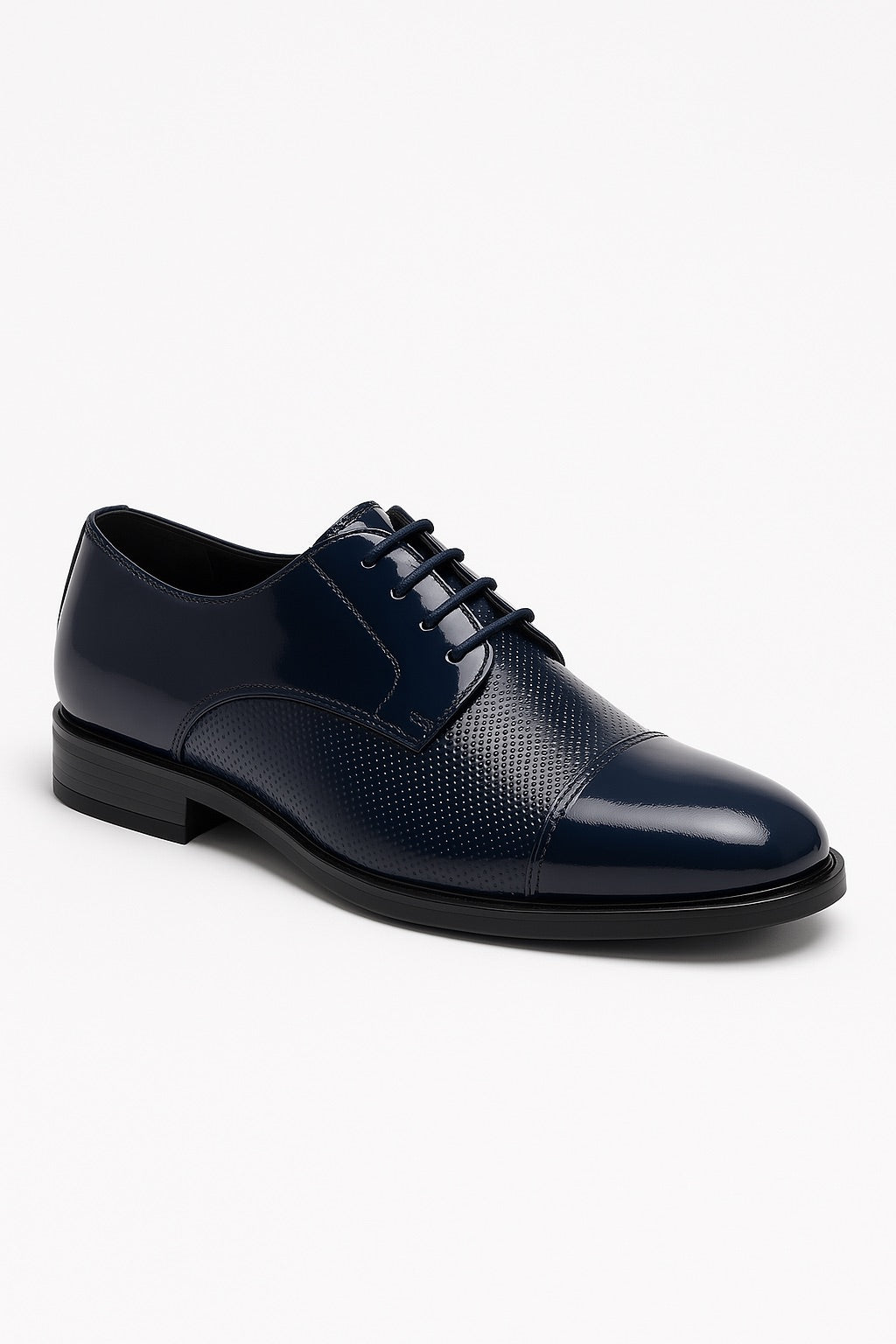 Boys Patent Black Derby Shoes - OHIO - Black Side Picture