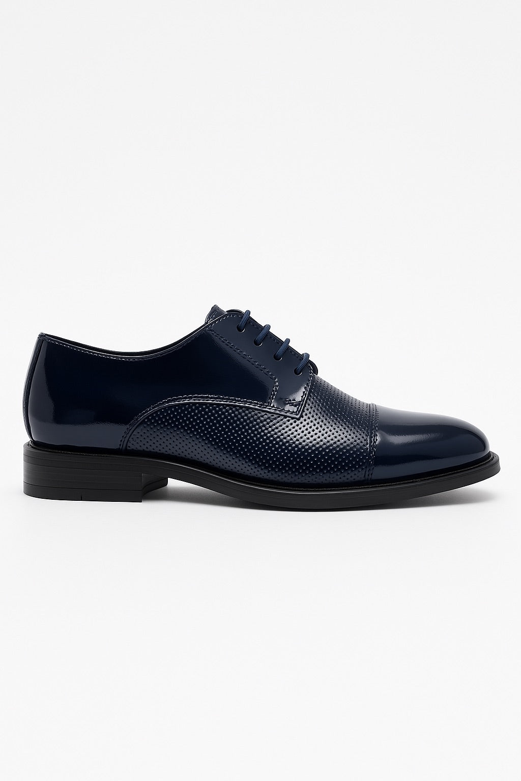 Boys Patent Black Derby Shoes - OHIO - Black