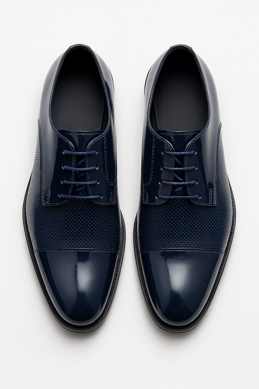Boys Patent Black Derby Shoes - OHIO - Black Feront Picture