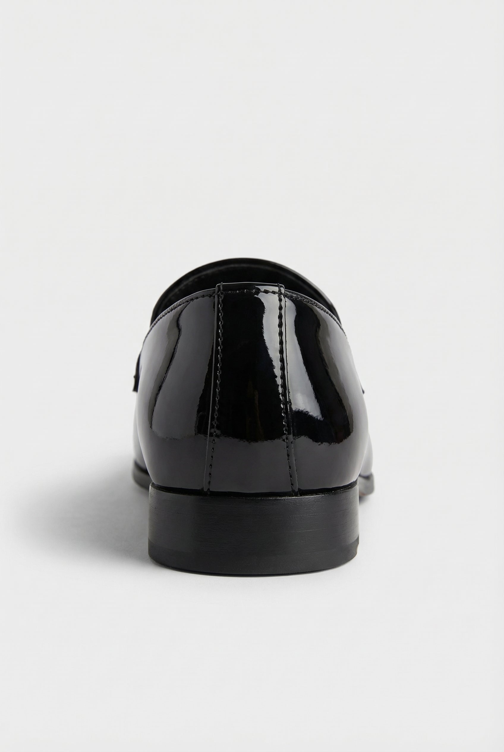 Boys Patent Black Loafer Shoes - Rudy Back Picture