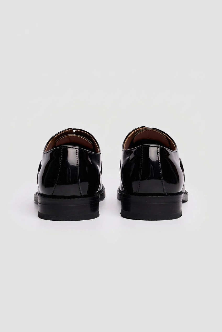 Boys Patent Black Oxford Dress Shoes - Black