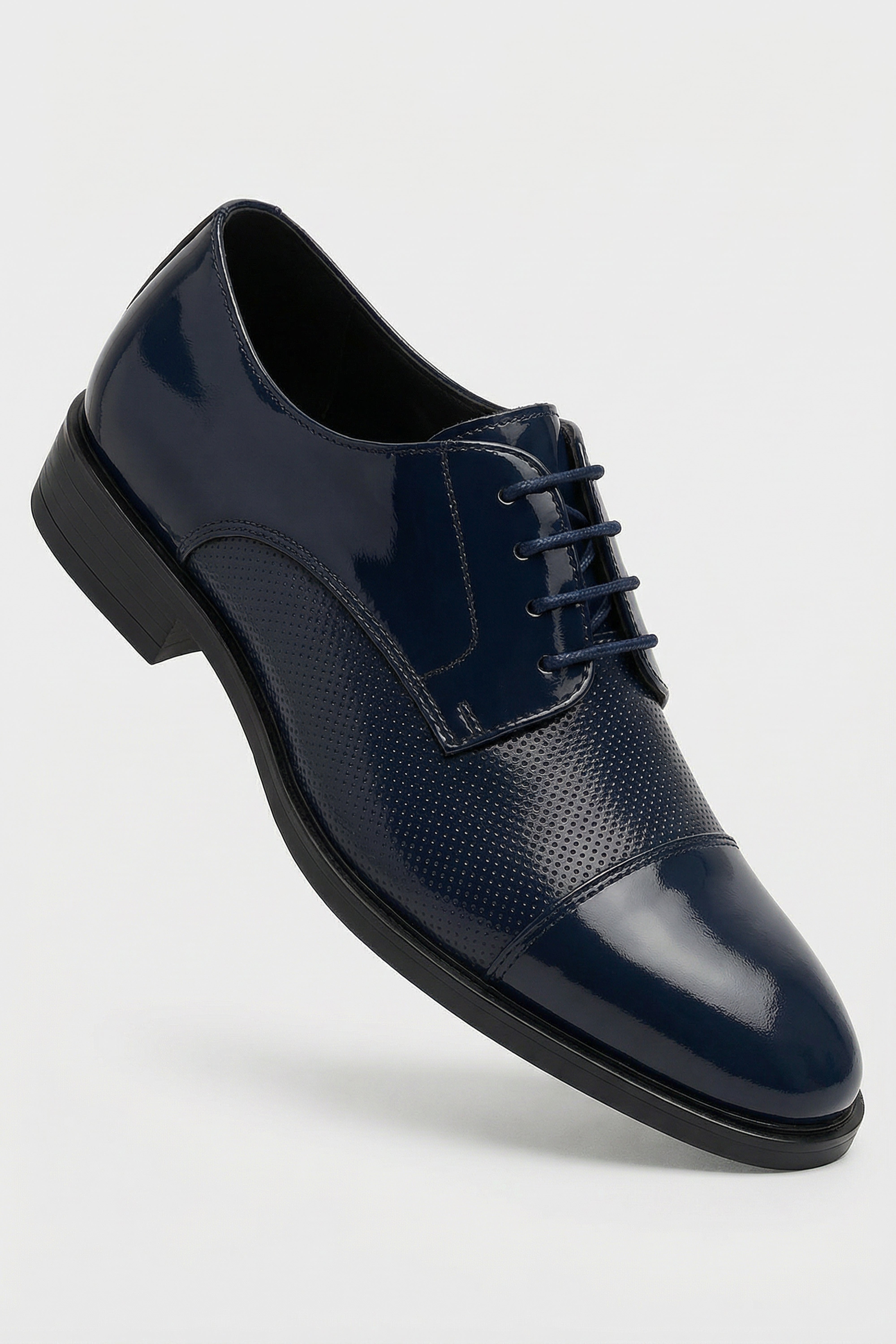 Boys Patent Navy Derby Shoes - OHIO - Navy