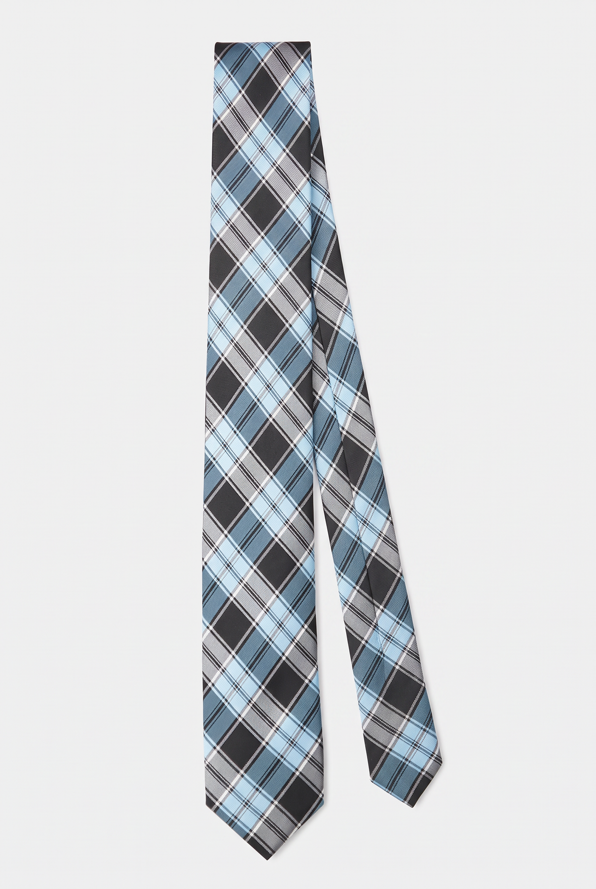 Boys Plaid Checkered Tie Blue and Black