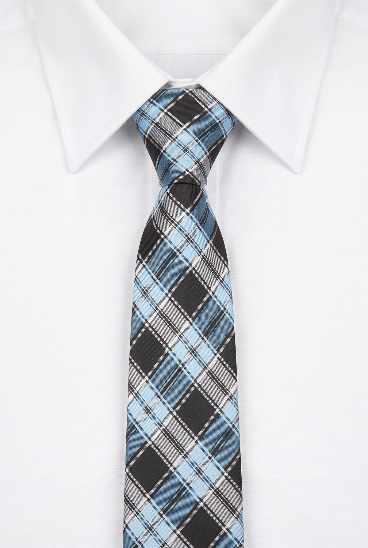 Boys Plaid Checkered Tie Blue and Black