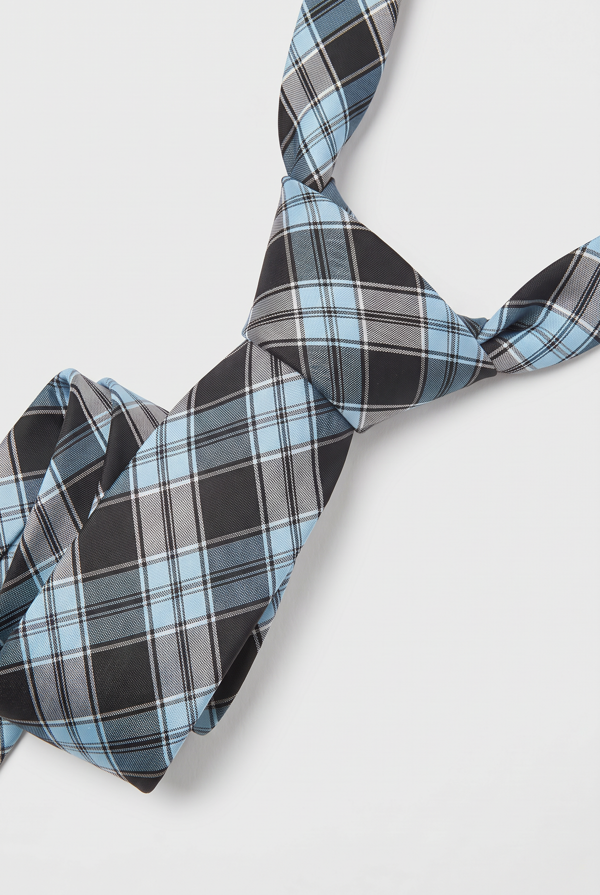 Boys Plaid Checkered Tie Blue and Black