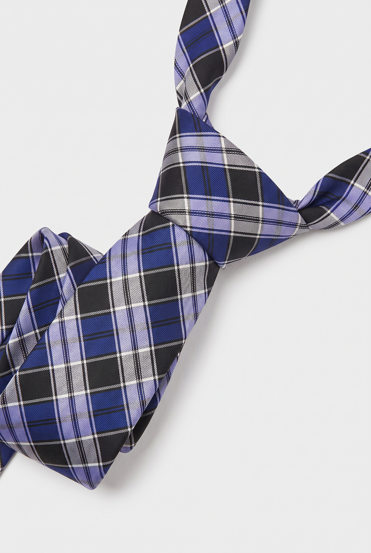 Boys Plaid Checkered Tie Navy and Black
