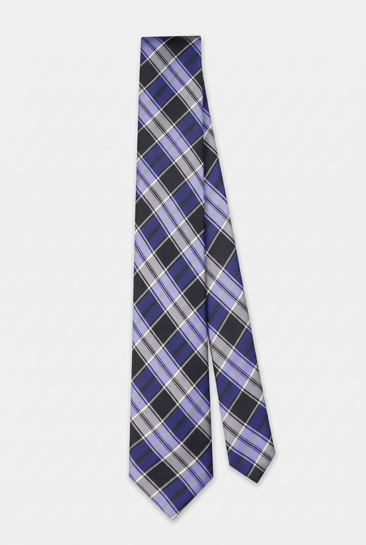 Boys Plaid Checkered Tie Navy and Black