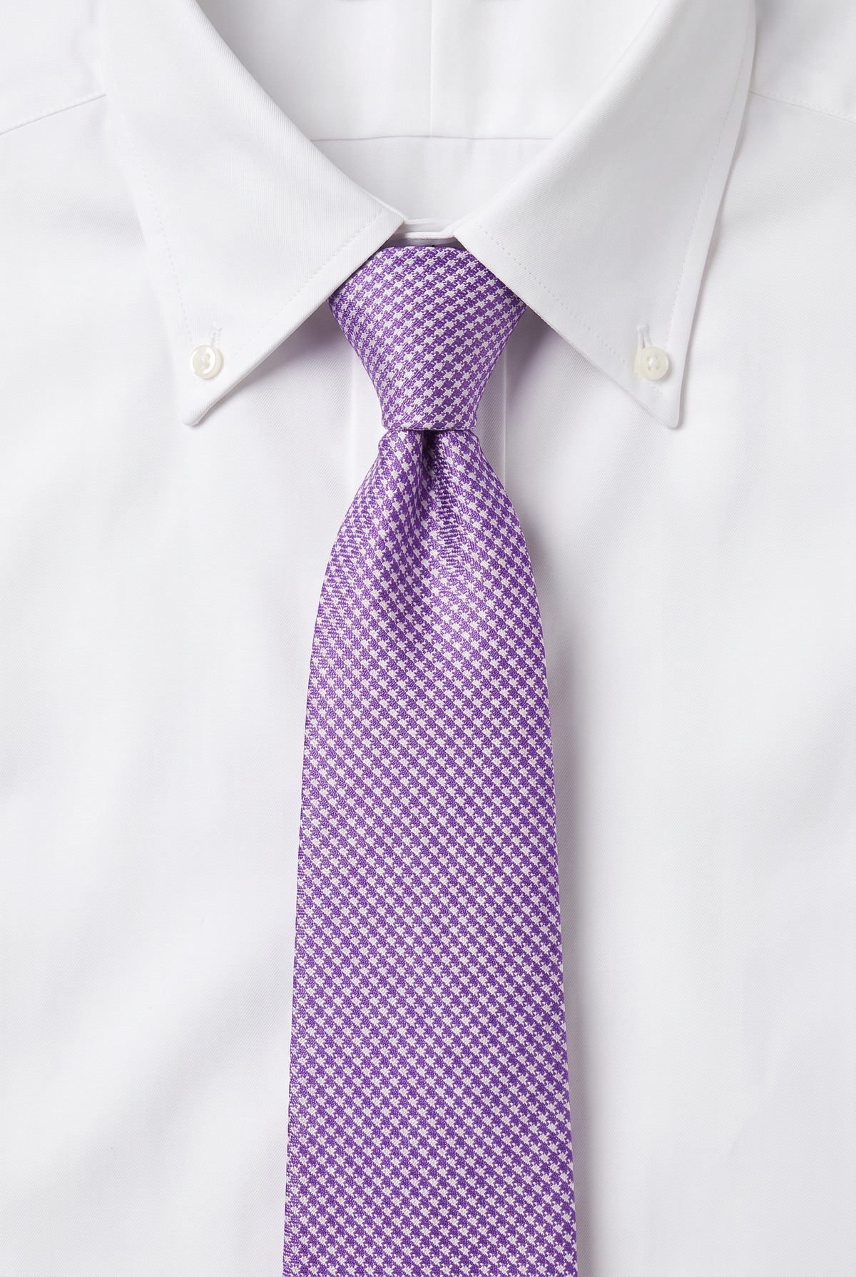 Boys Plaid Checkered Tie & Hankie Set Violet and White