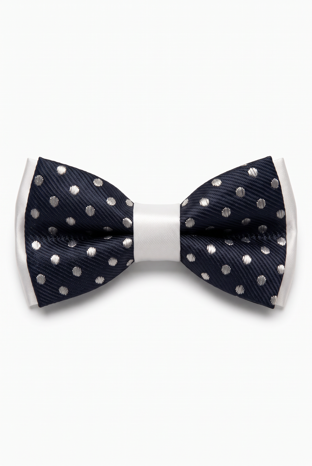 Boys Polka Dot Bow Tie - BWP Dark Blue and White
