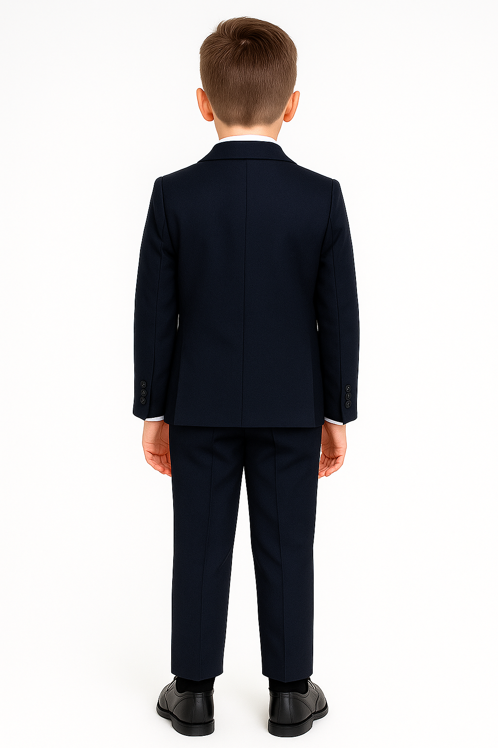 Boys Regular Italian Fit Navy Suit - Navy Blue Back Picture
