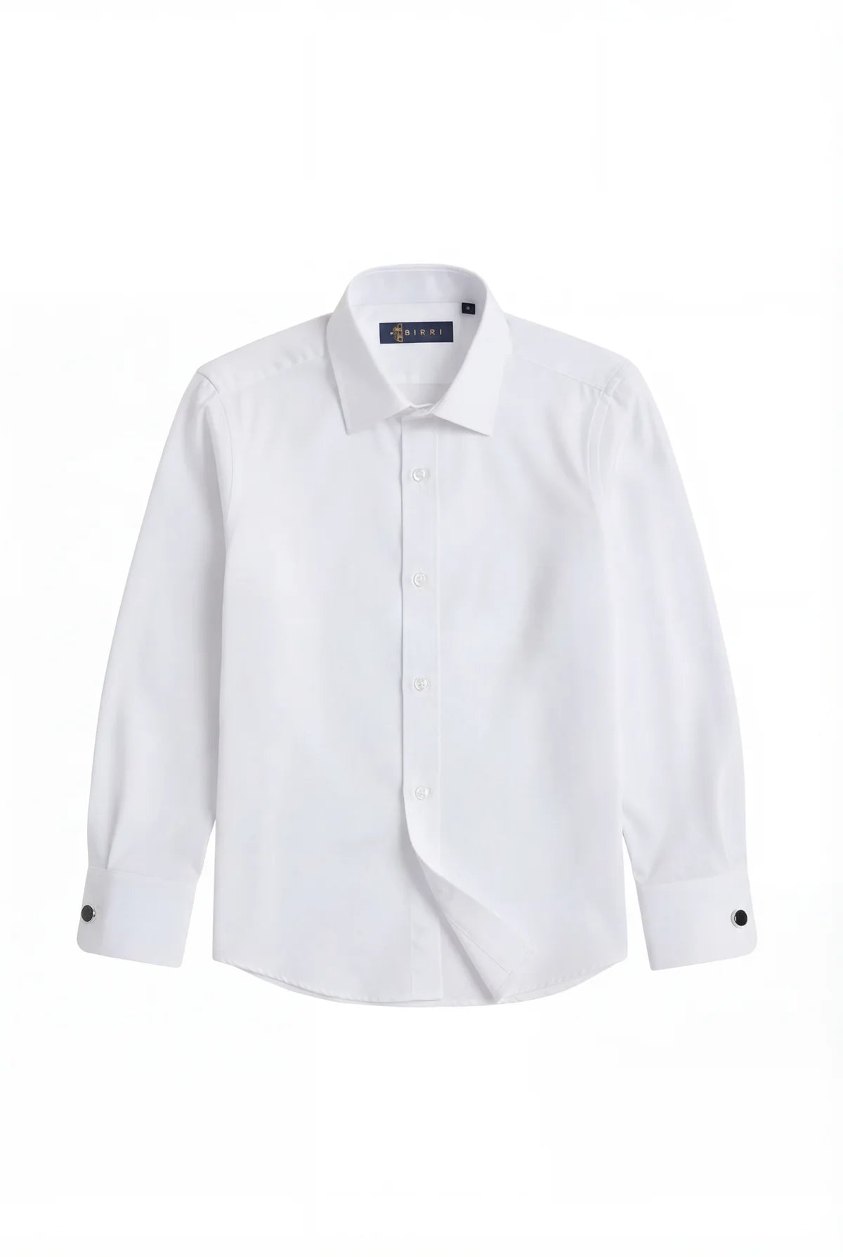 Boys Satin Lapel Tuxedo Suit - 4-Piece or 5-Piece with Cufflink Shirt - Navy Shirt Picture