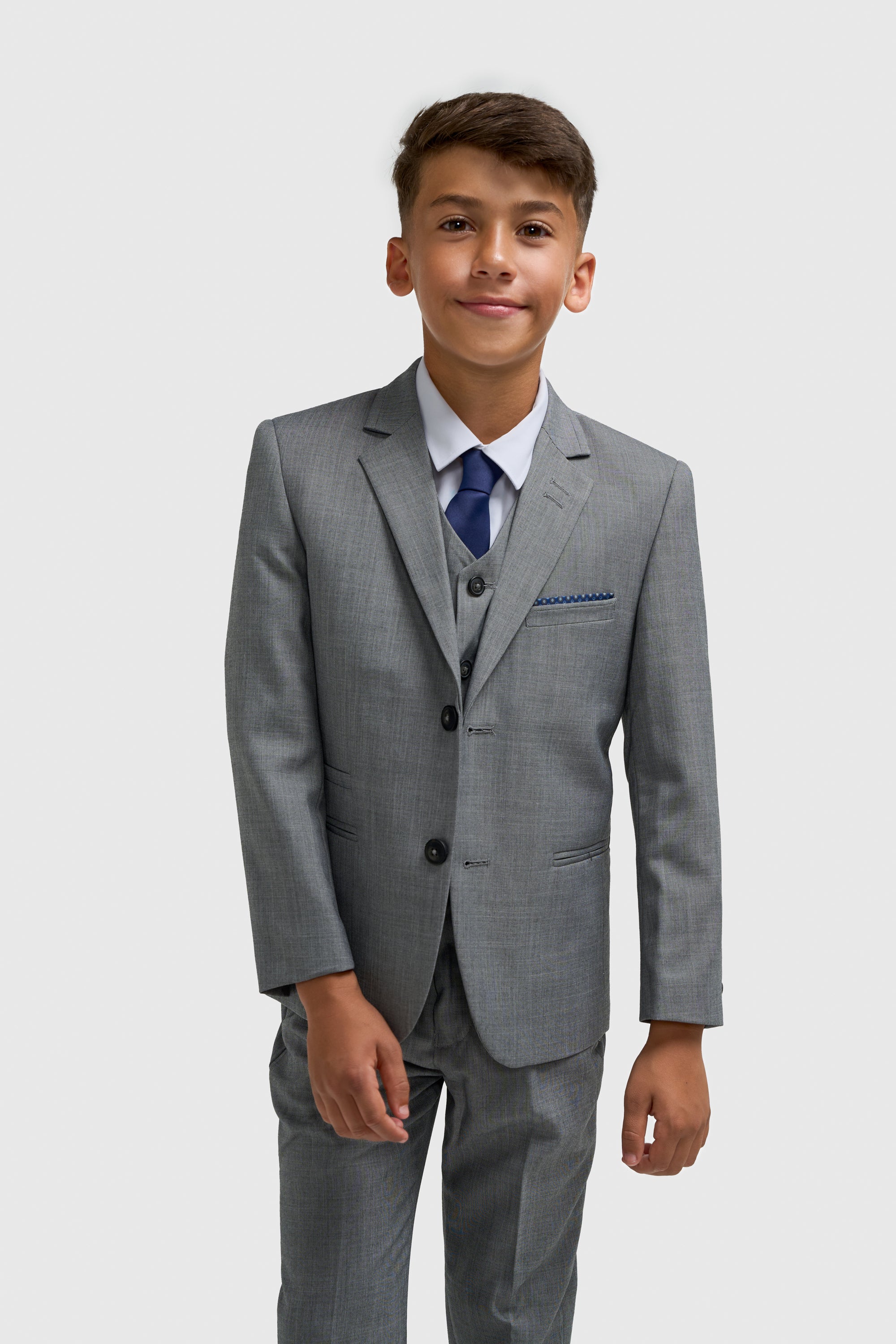 Boys Slim Fit Formal Suit - REEGAN - Light Grey
