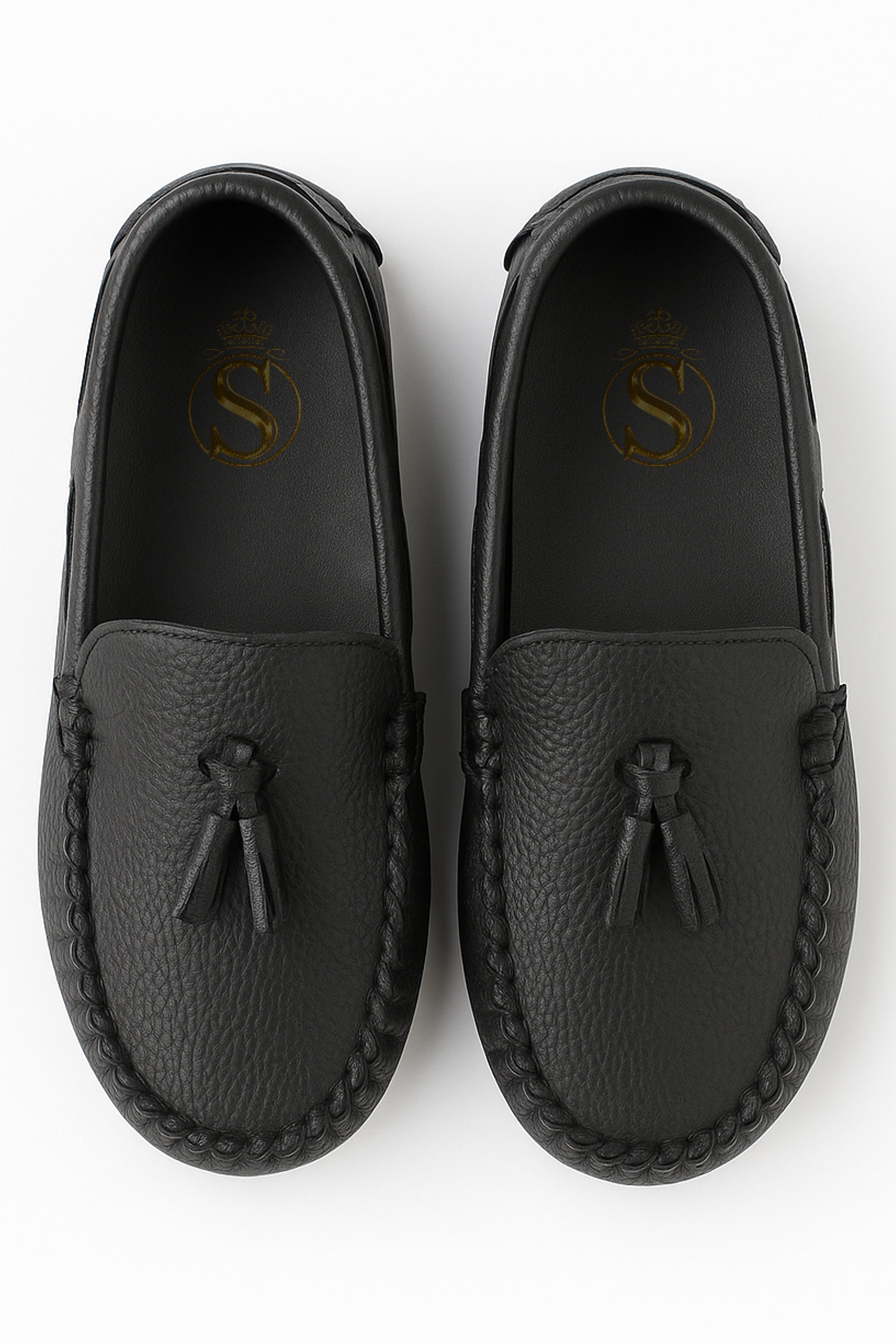 Boys Slip on Tassel Penny Loafer - ATHENS - Black Front Picture