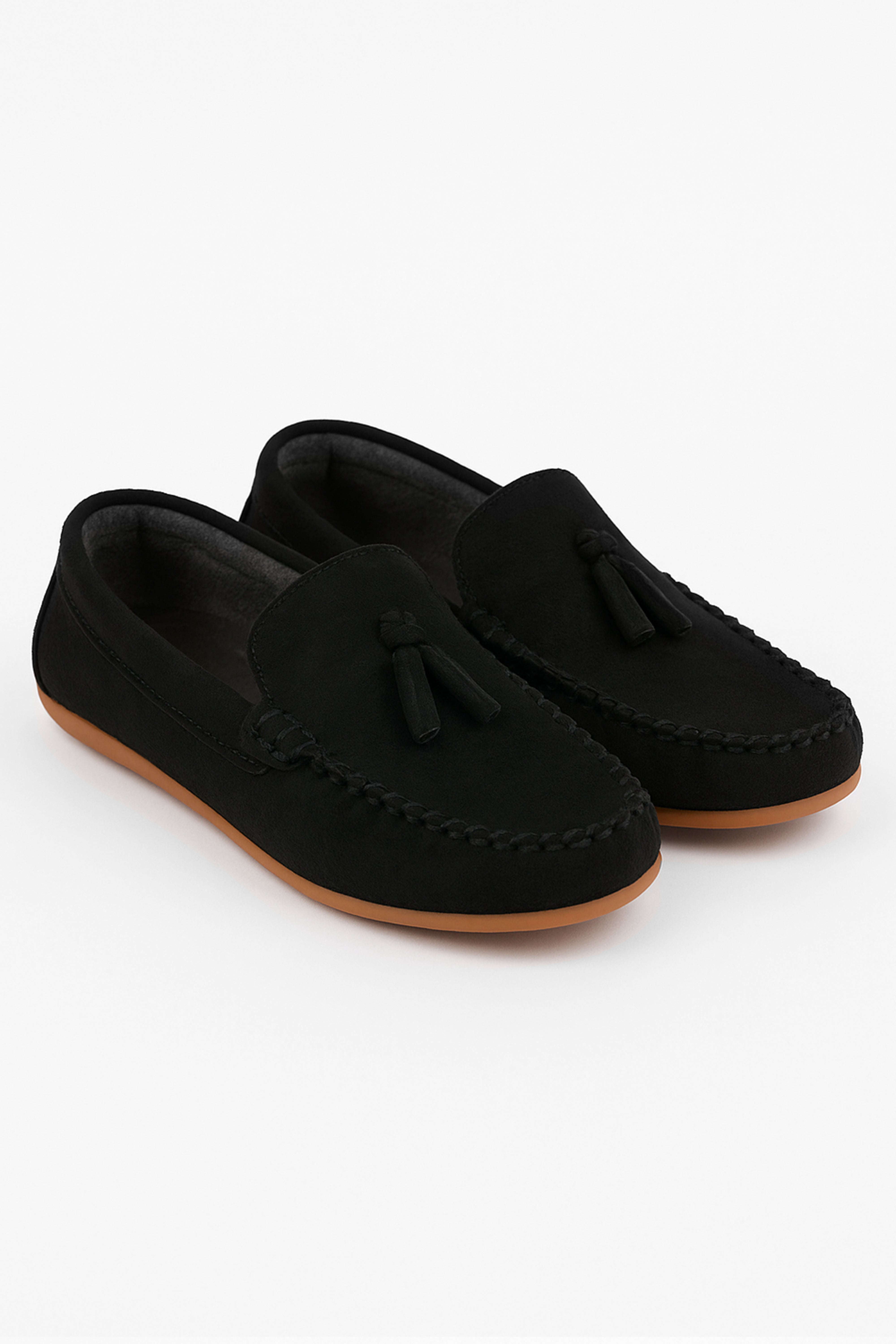 Boys Slip on Tassel Suede Penny Loafer - BABYLON - Black Pair Side Picture