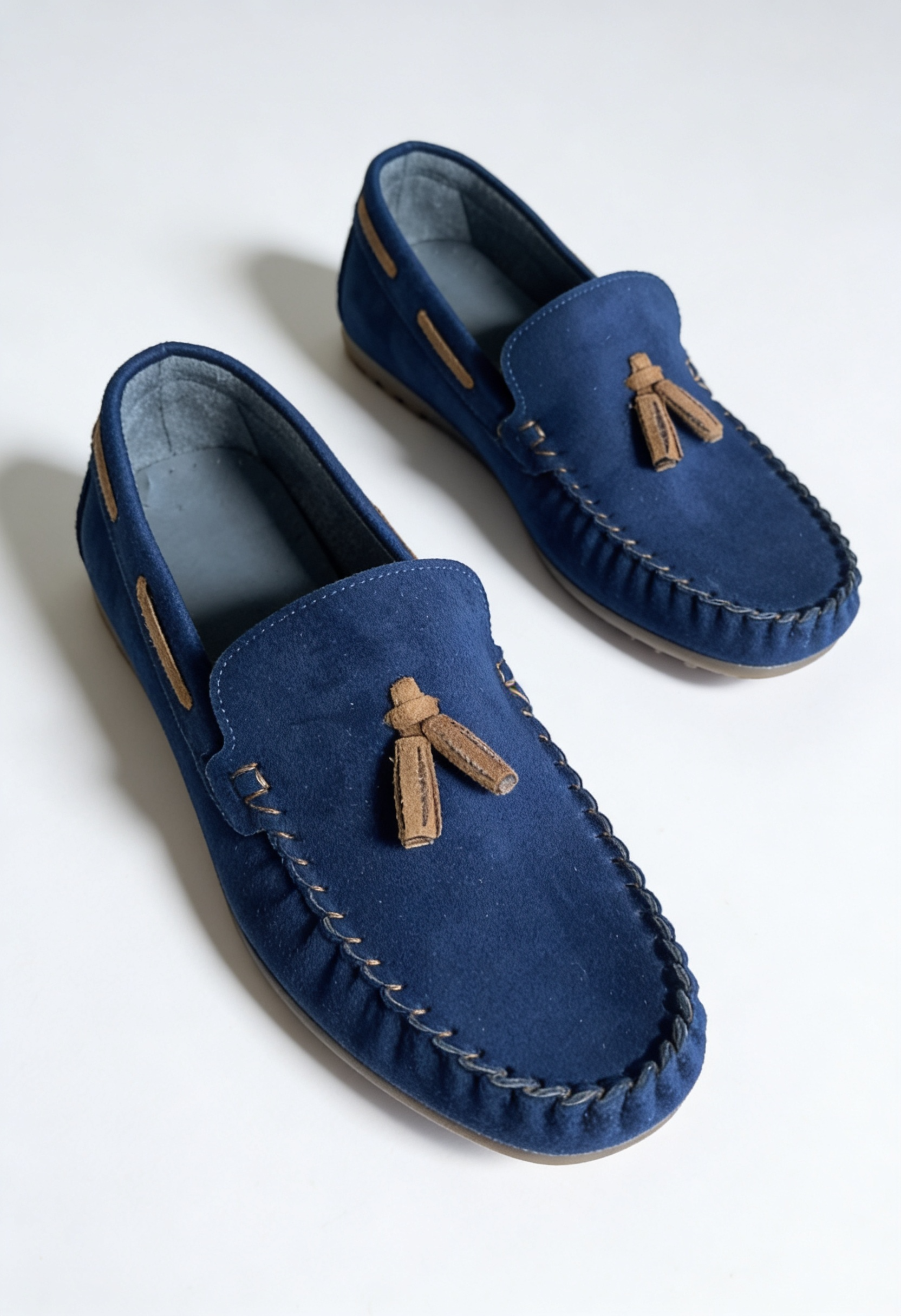 Boys Slip on Tassel Suede Penny Loafer - BABYLON - Navy