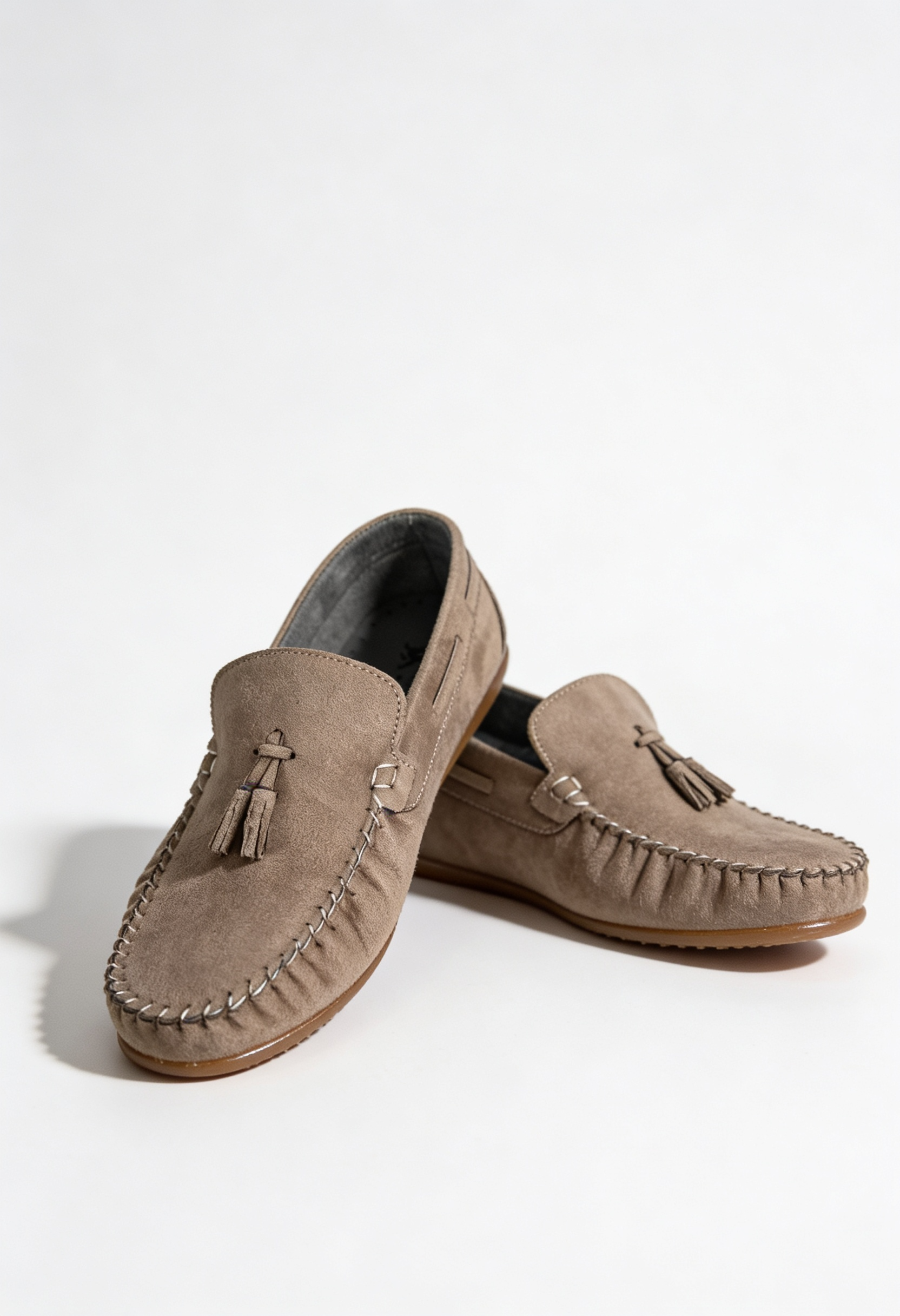 Boys Slip on Tassel Suede Penny Loafer - BABYLON - Sand Beige