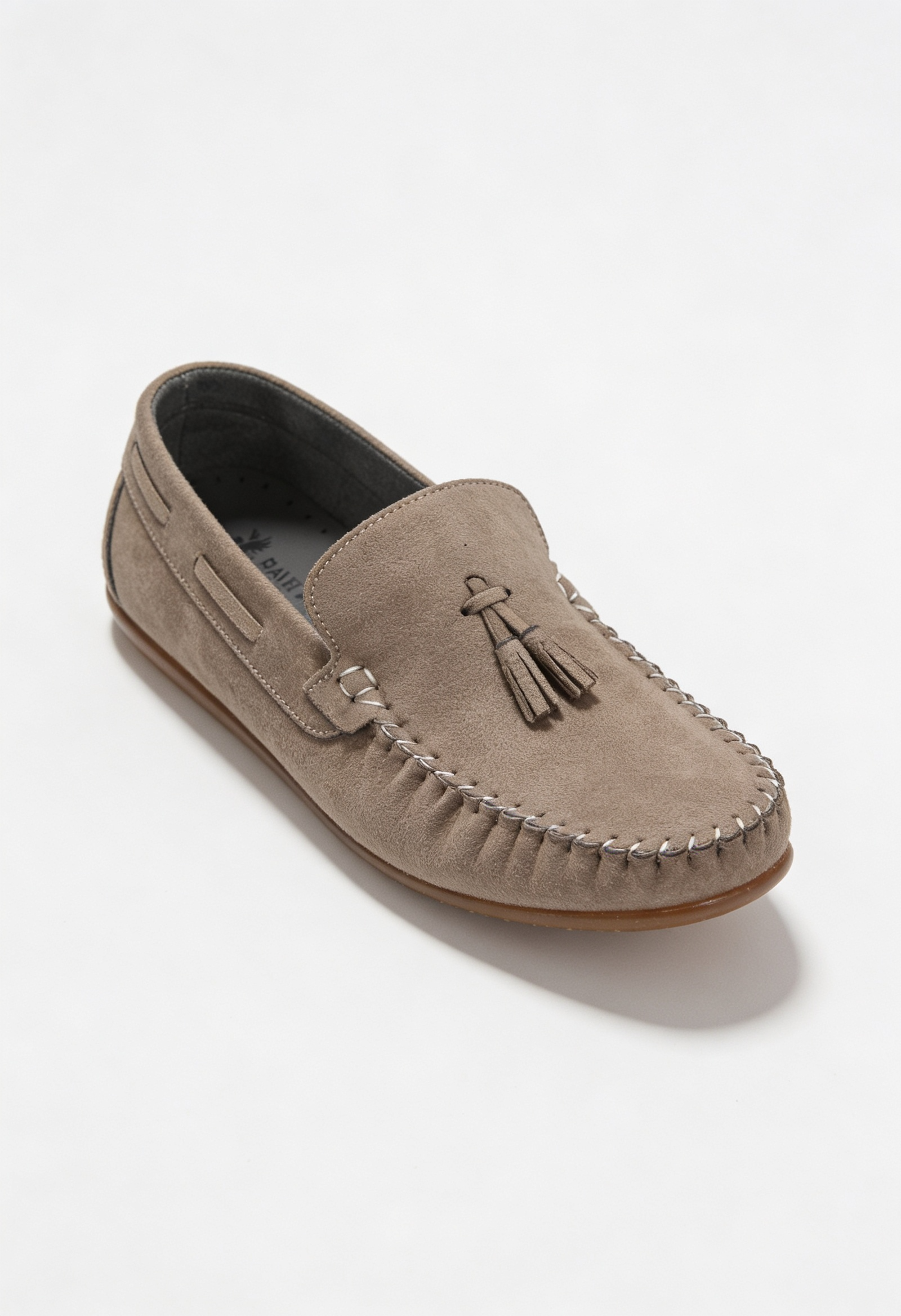 Boys Slip on Tassel Suede Penny Loafer - BABYLON - Sand Beige