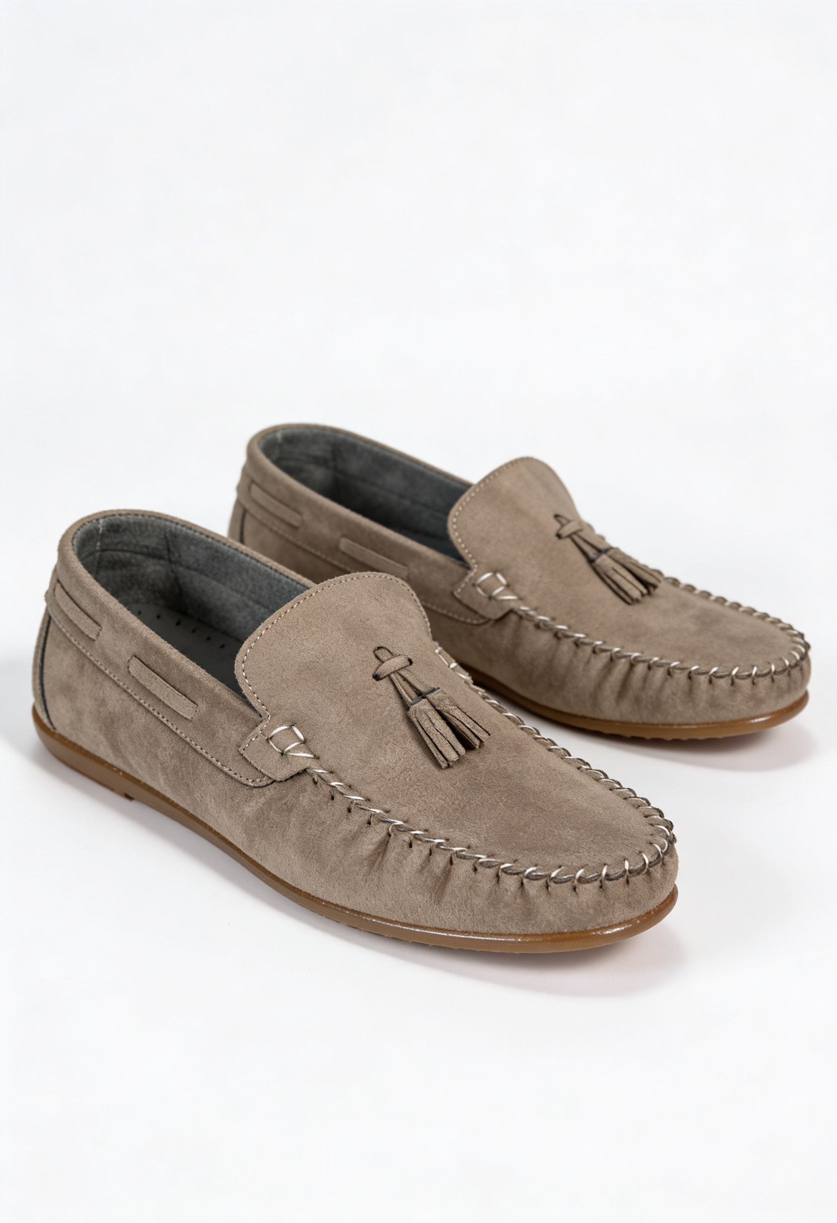 Boys Slip on Tassel Suede Penny Loafer - BABYLON - Sand Beige