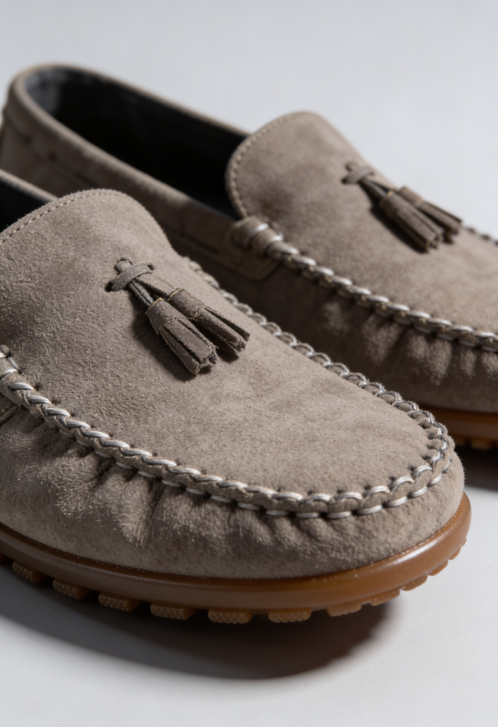 Boys Slip on Tassel Suede Penny Loafer - BABYLON - Sand Beige