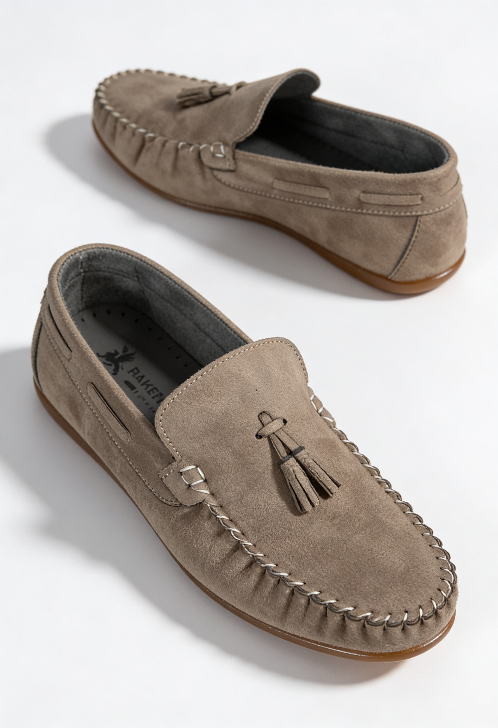 Boys Slip on Tassel Suede Penny Loafer - BABYLON - Sand Beige
