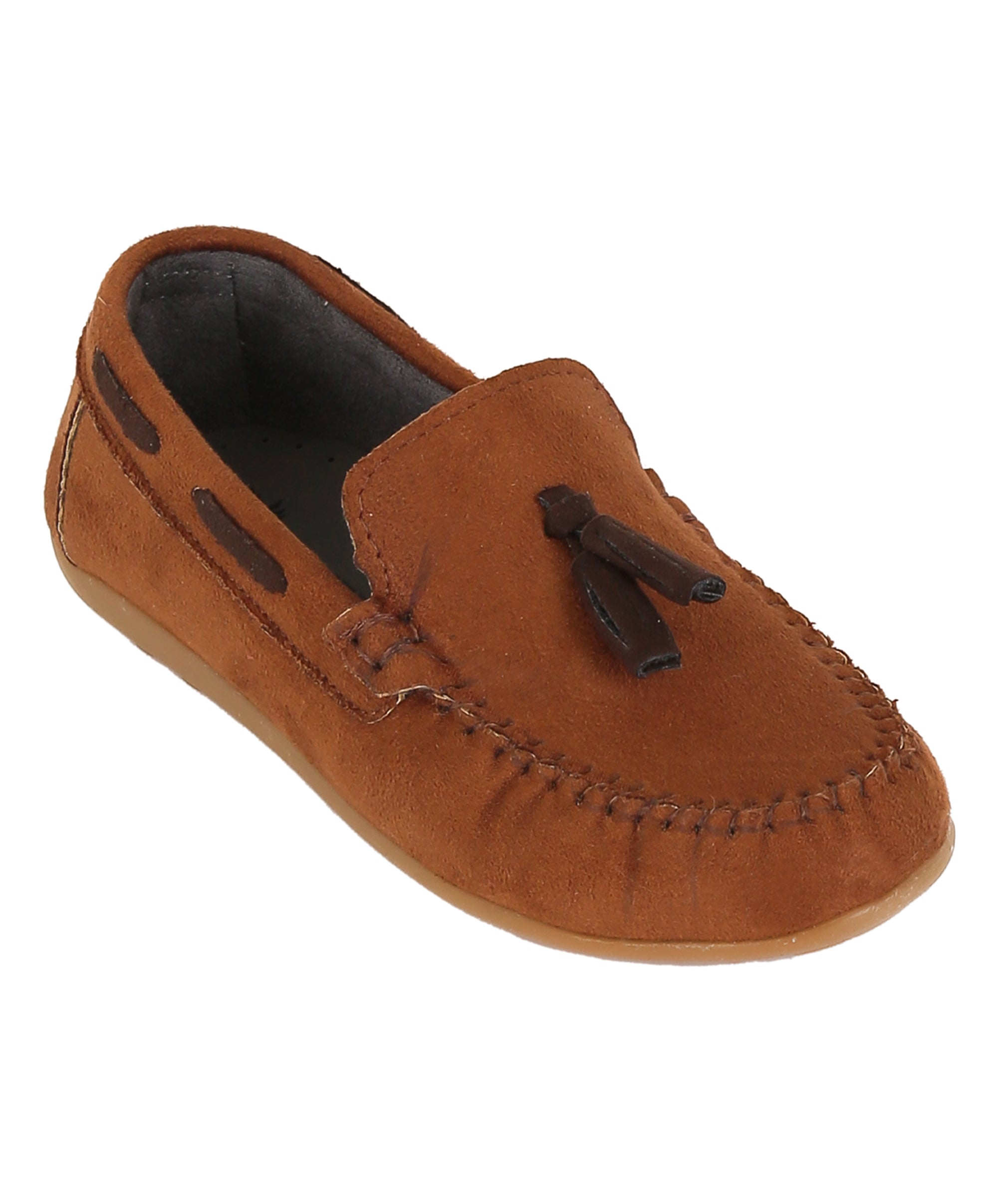 Boys Slip on Tassel Suede Penny Loafer - BABYLON - Tan Brown