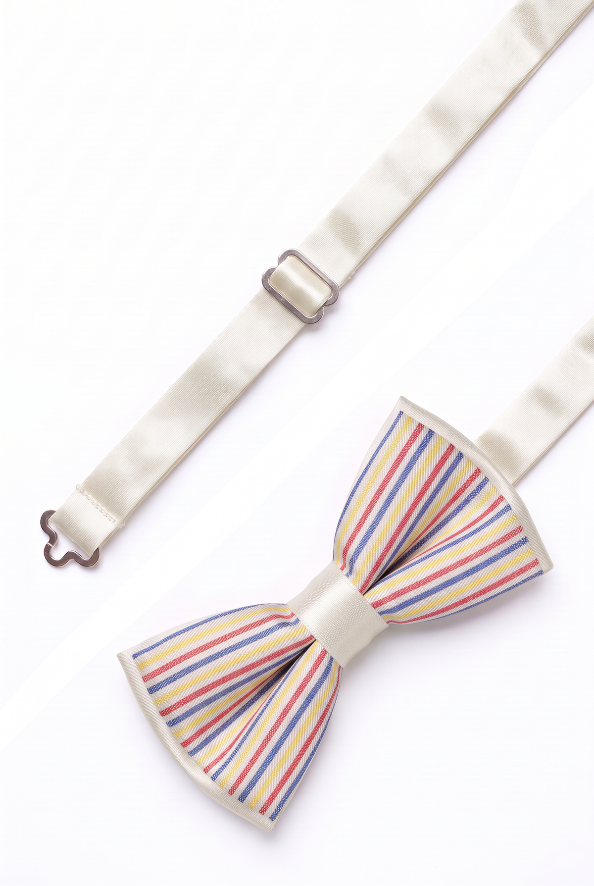 Boys Striped Bow Tie & Pocket Square Set - BWST - Multi Coloured