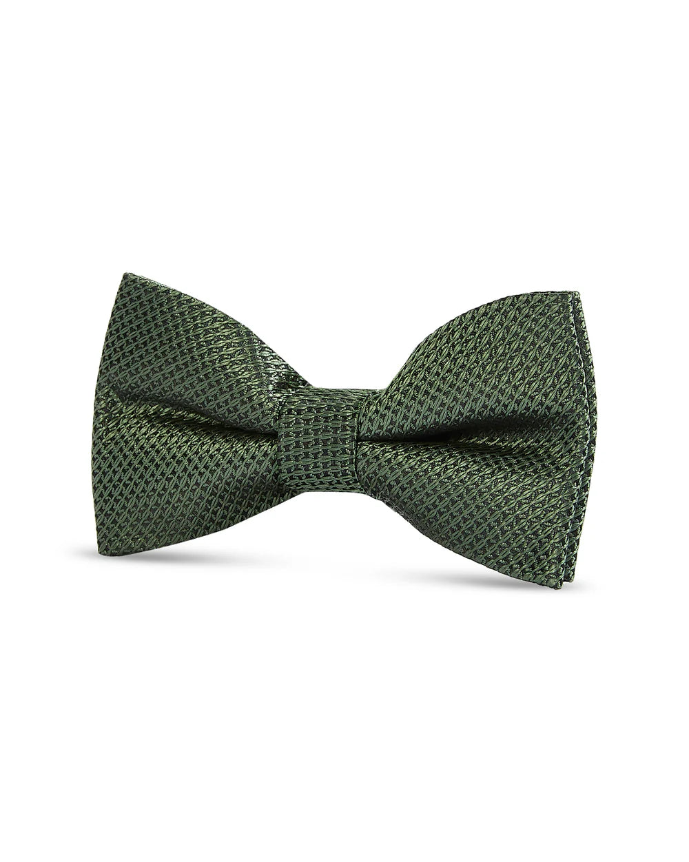 Boys Textured Jacquard Pre-Tied Bow Tie with Adjustable Clip Neck Strap - Green