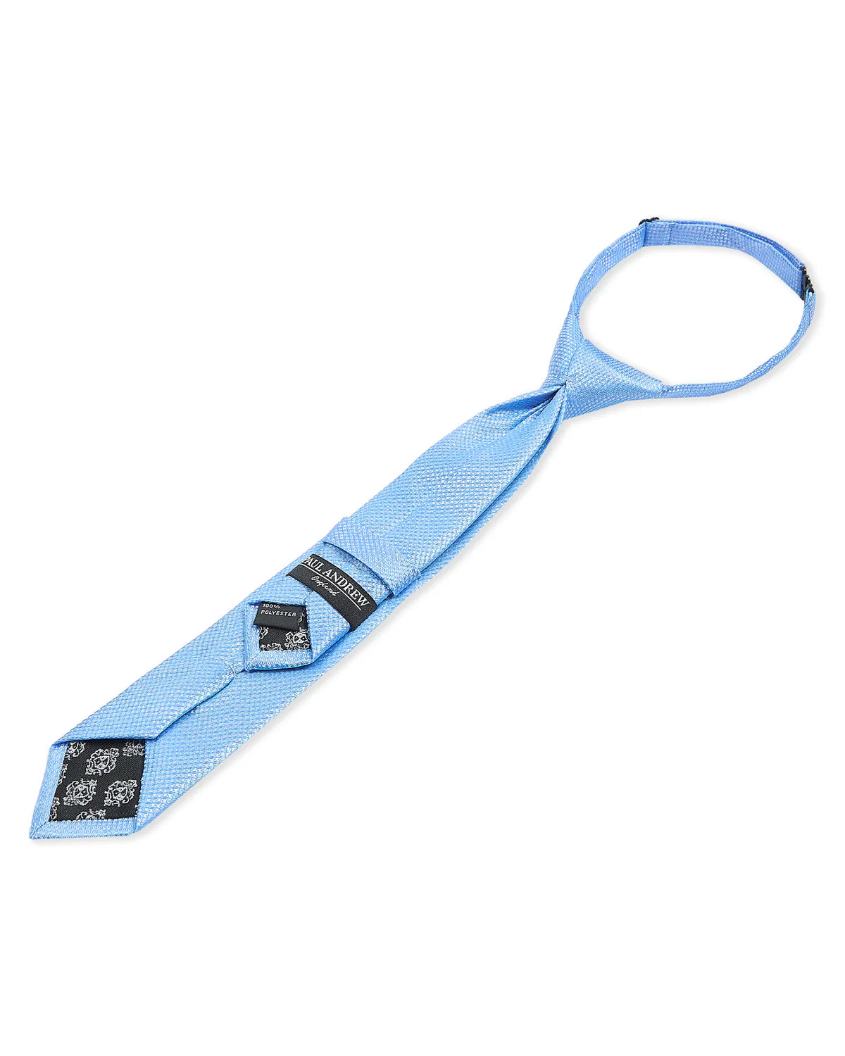 Boys Textured Jacquard Pre-Tied Tie with Adjustable Clip Neck Strap - Blue