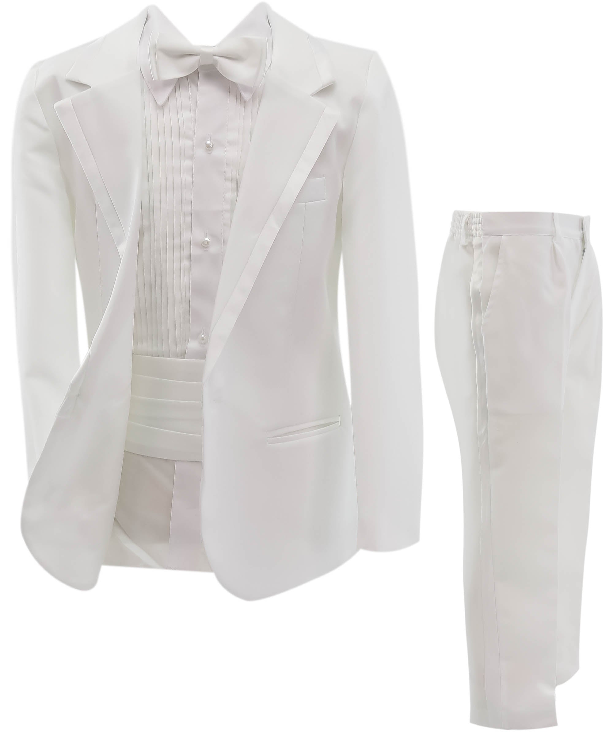 Boys Tuxedo Suit Set - White Front Picture