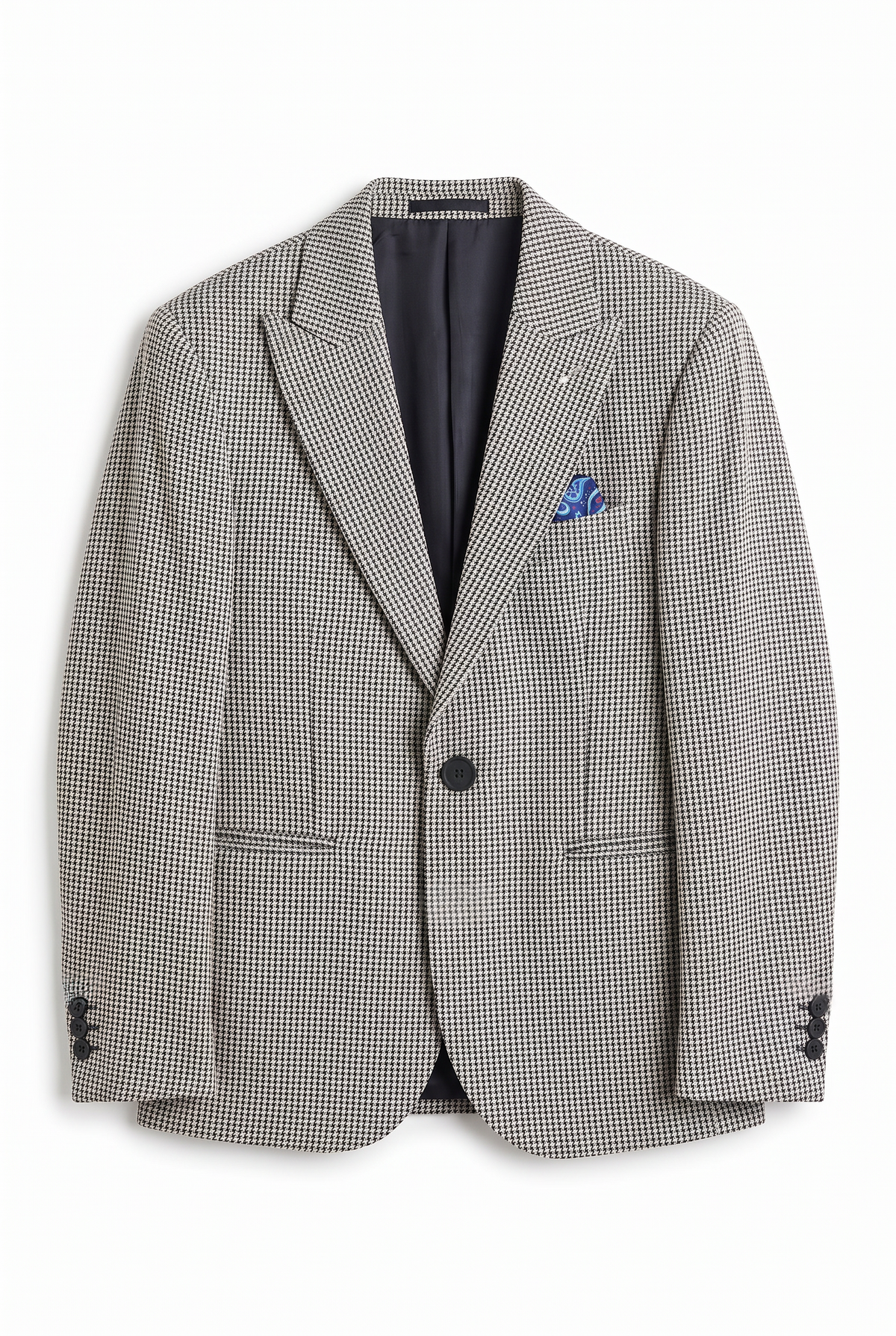 Boys White and Black 2-Piece Mini Tweed Houndstooth Suit - ORME Blazer Front Picture