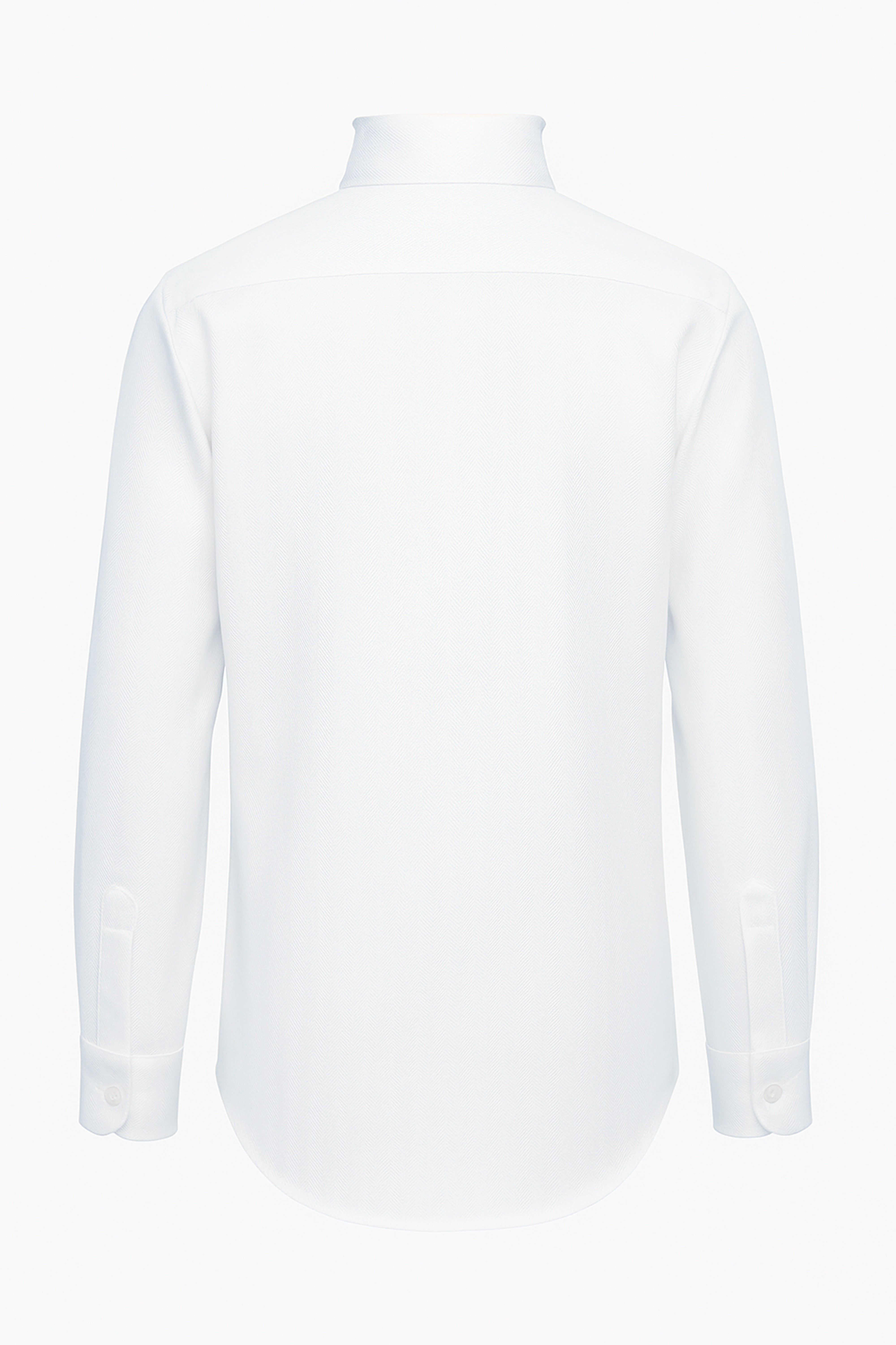 Boys Wing Collar Herringbone Dress Shirt - Harput - White Back picture