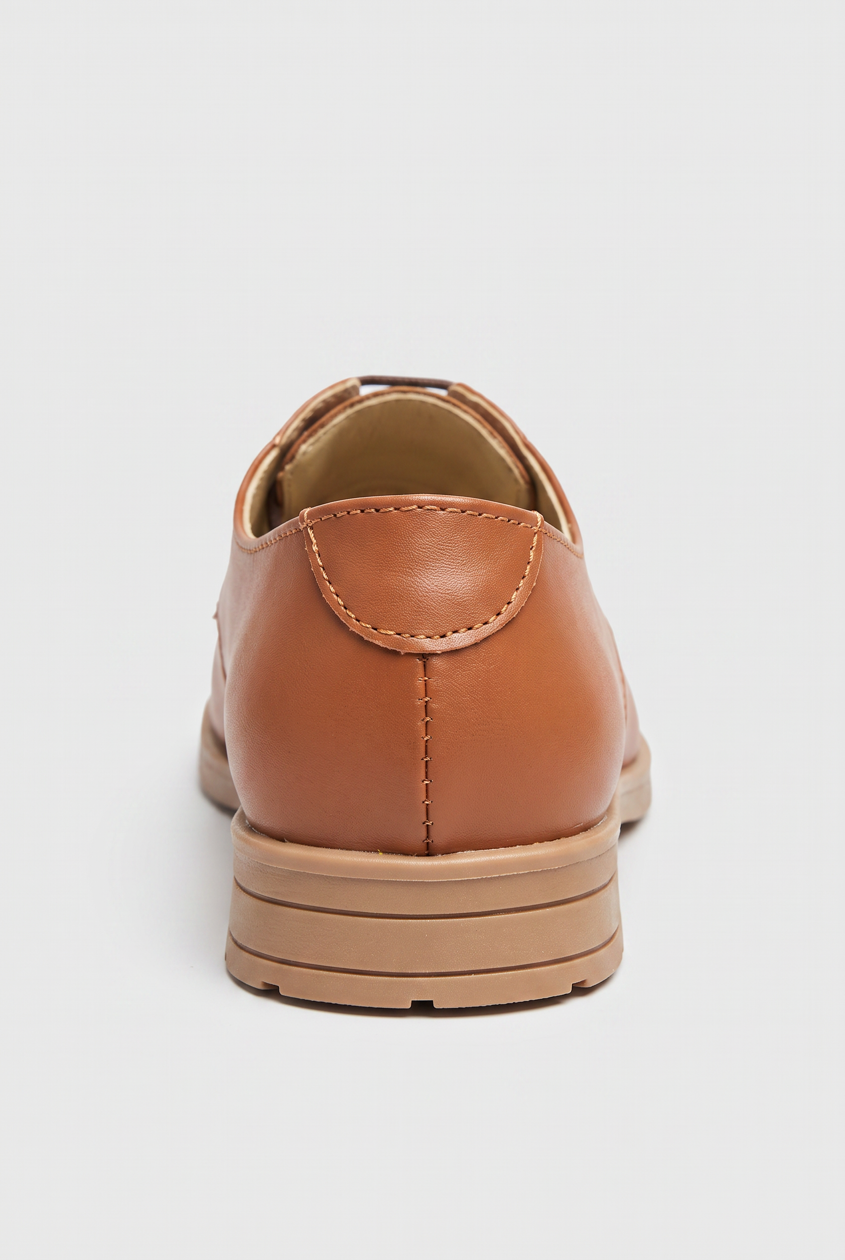 Boys Woven Leather Loafers - Denver - Tan Brown Back Picture