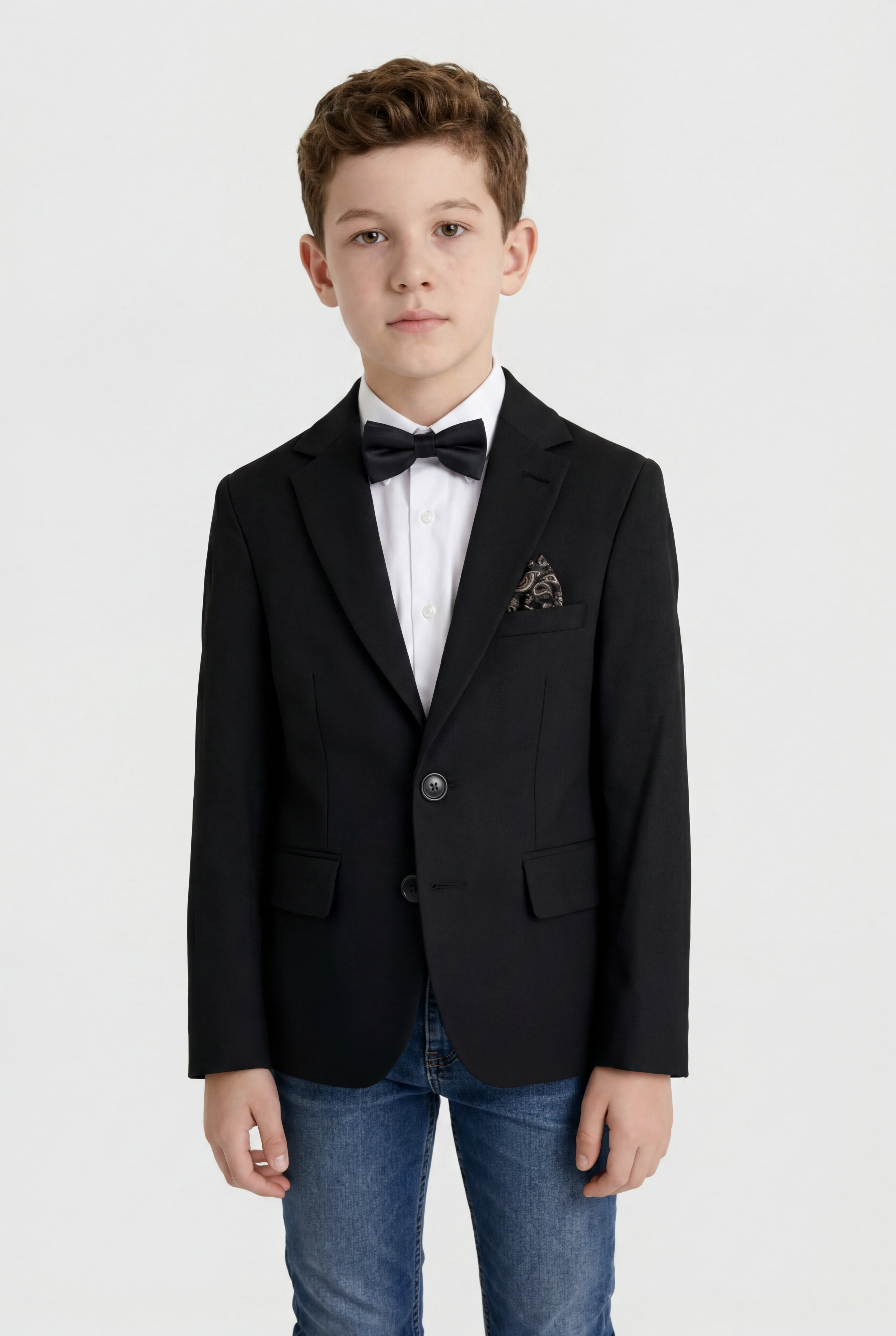 Boys Black Formal Blazer & Bow Tie