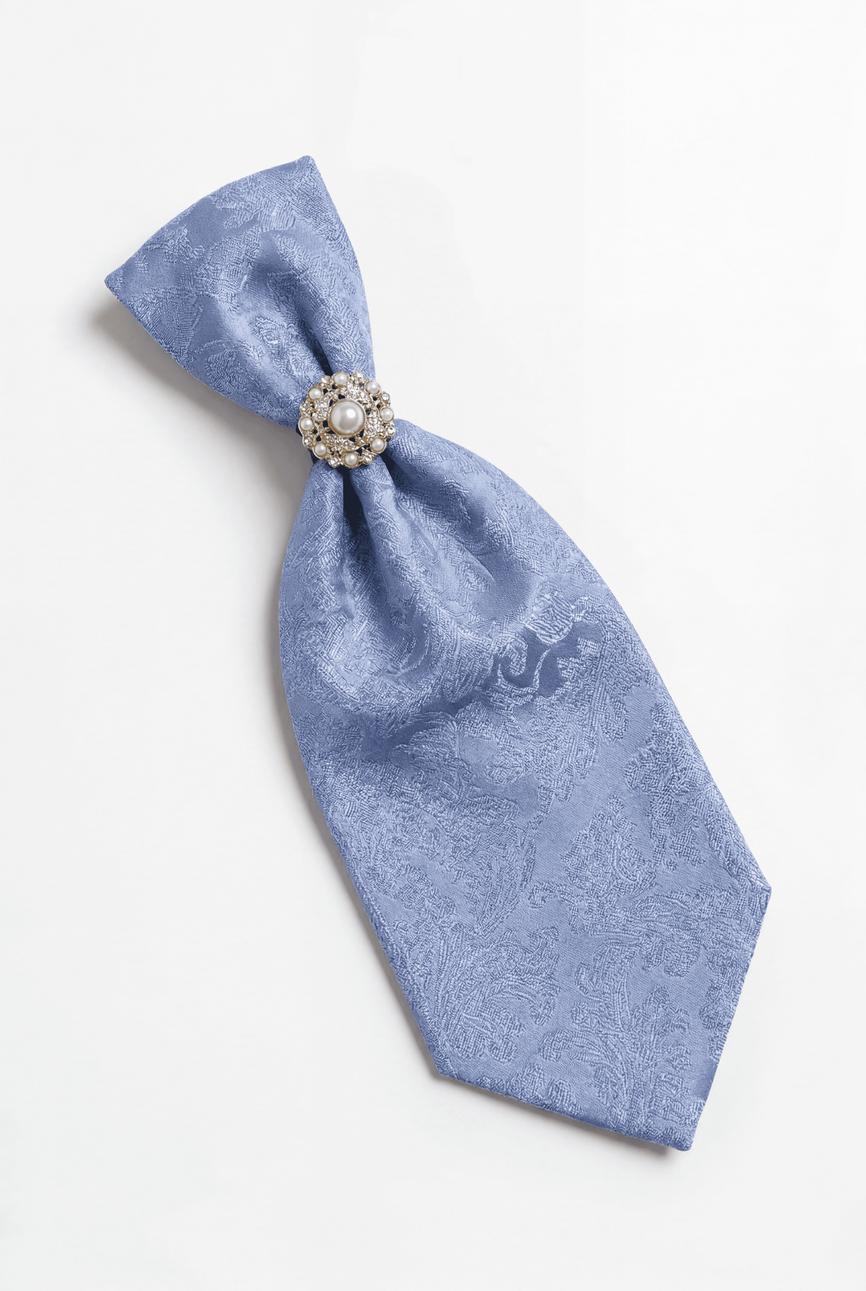 Boys 2-Piece Paisley Jacquard Waistcoat Cravat Set - Blue