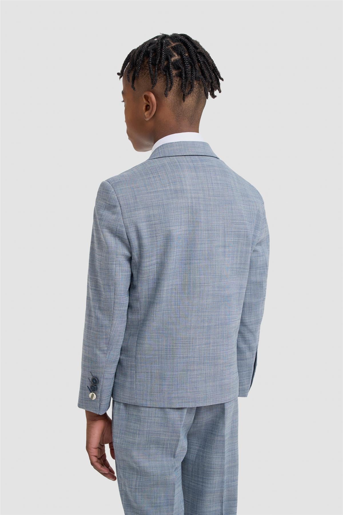 Boys’ 3-Piece Textured Suit - Camden - Blue