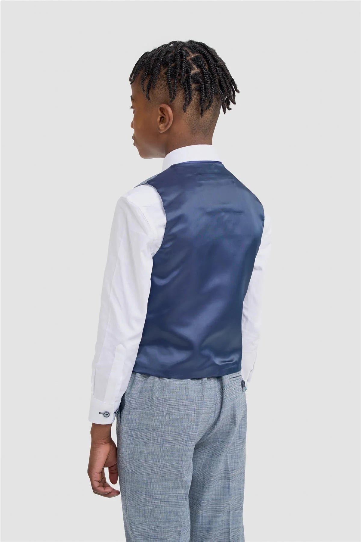 Boys’ 3-Piece Textured Suit - Camden - Blue