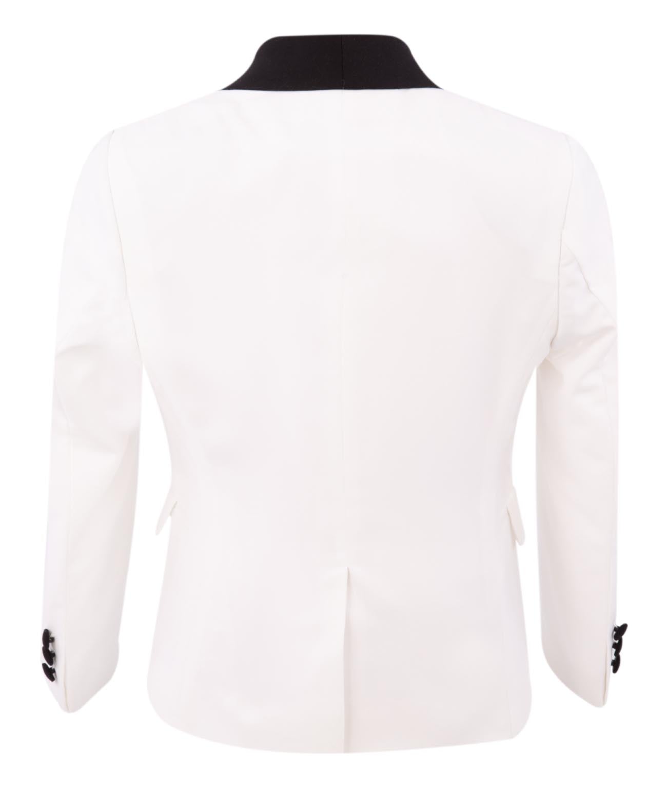 Boys' 3-Piece White Tuxedo Set with Black Details