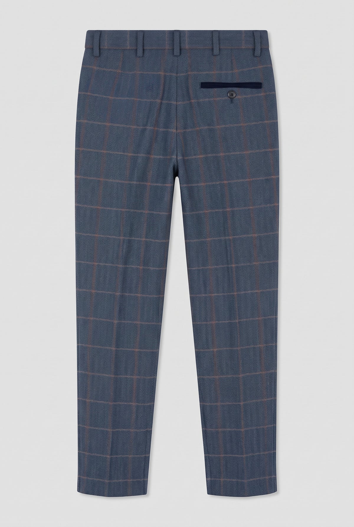 Boys 3-Piece Herringbone Windowpane Check Suit - Paul Andrew Harris Navy